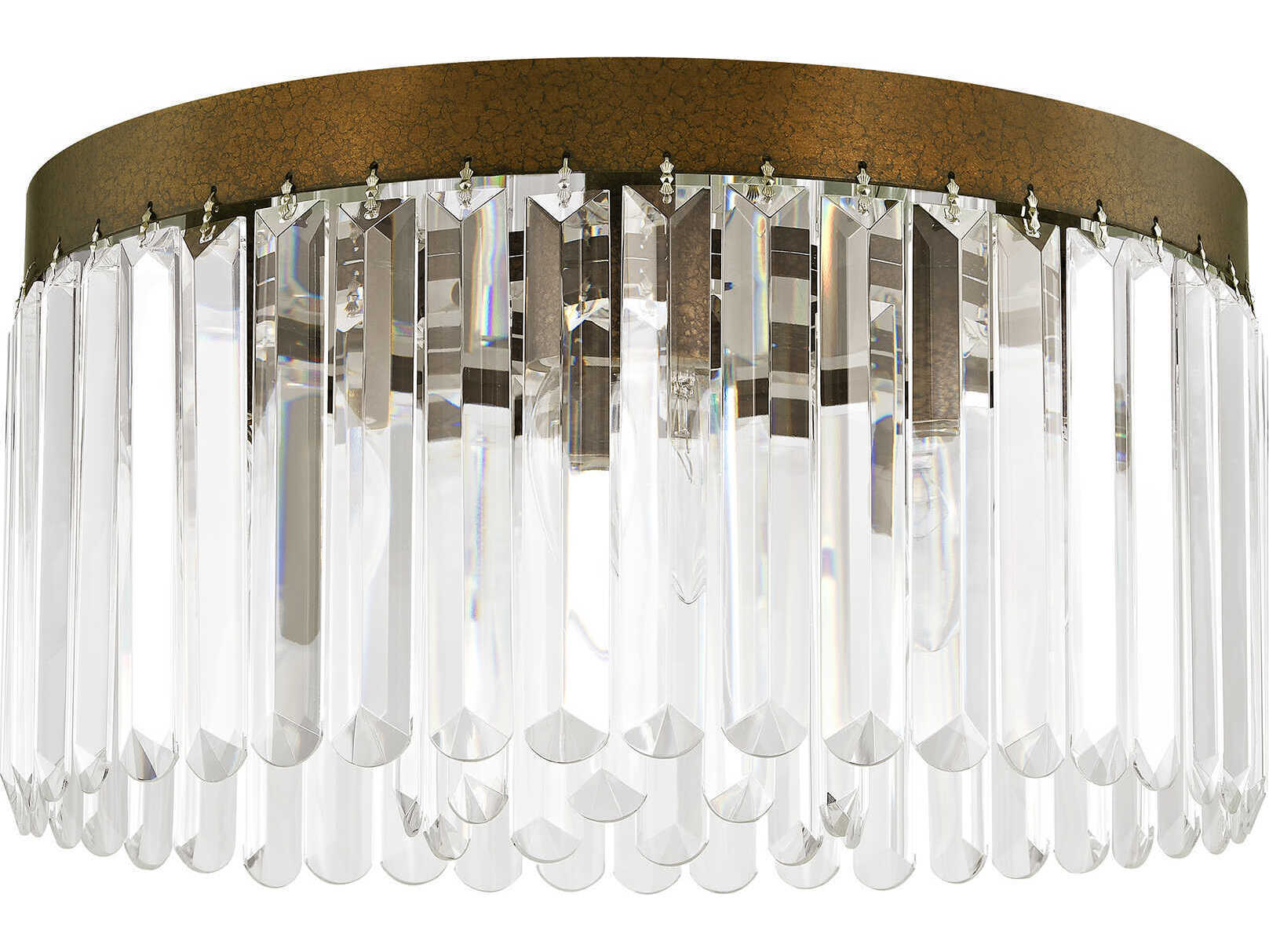 Livex Lighting Ashton 5-Light Hand Painted Palacial Bronze Crystal Drum Flush Mount