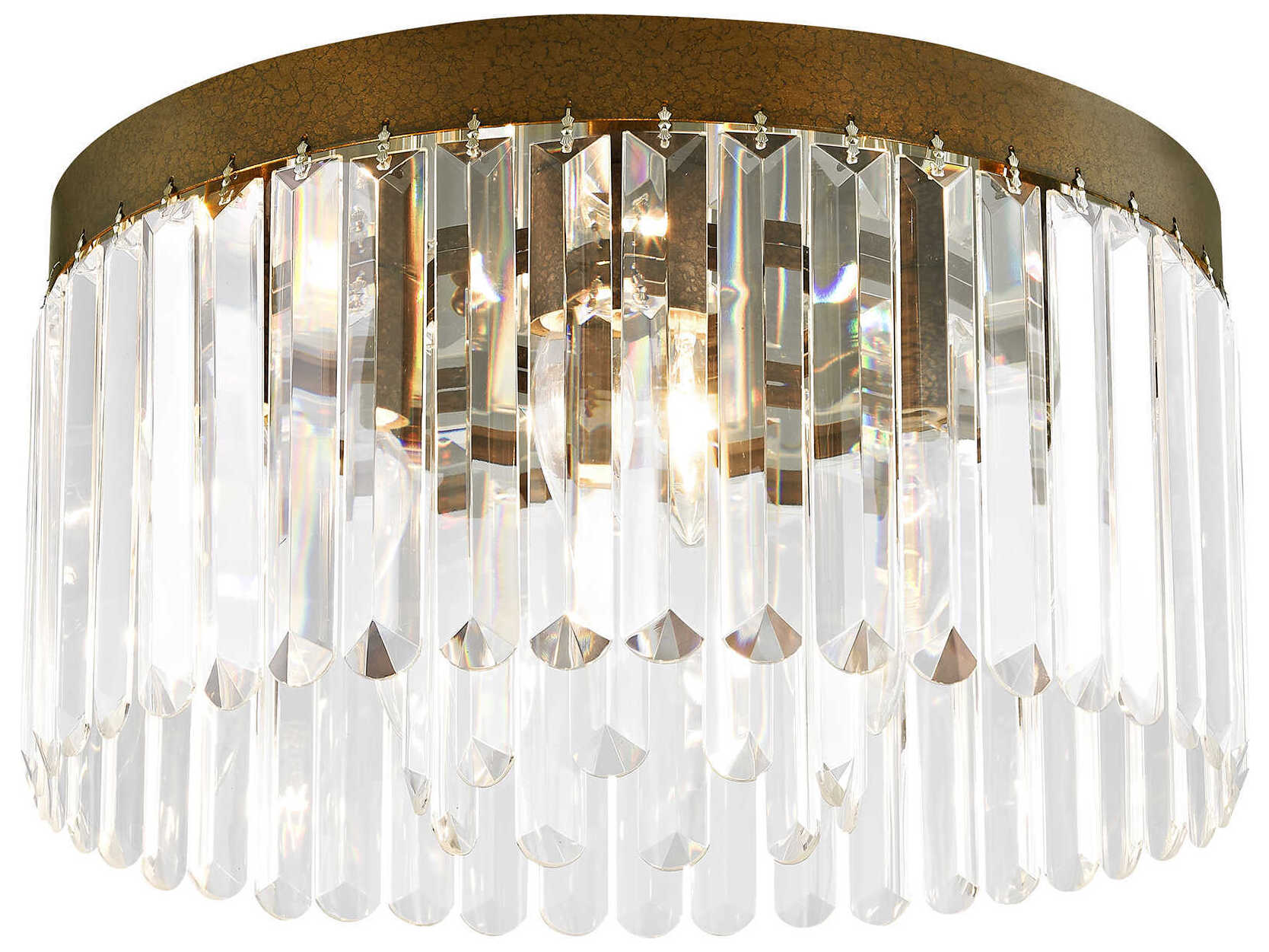 Livex Lighting Ashton 5-Light Hand Painted Palacial Bronze Crystal Drum Flush Mount