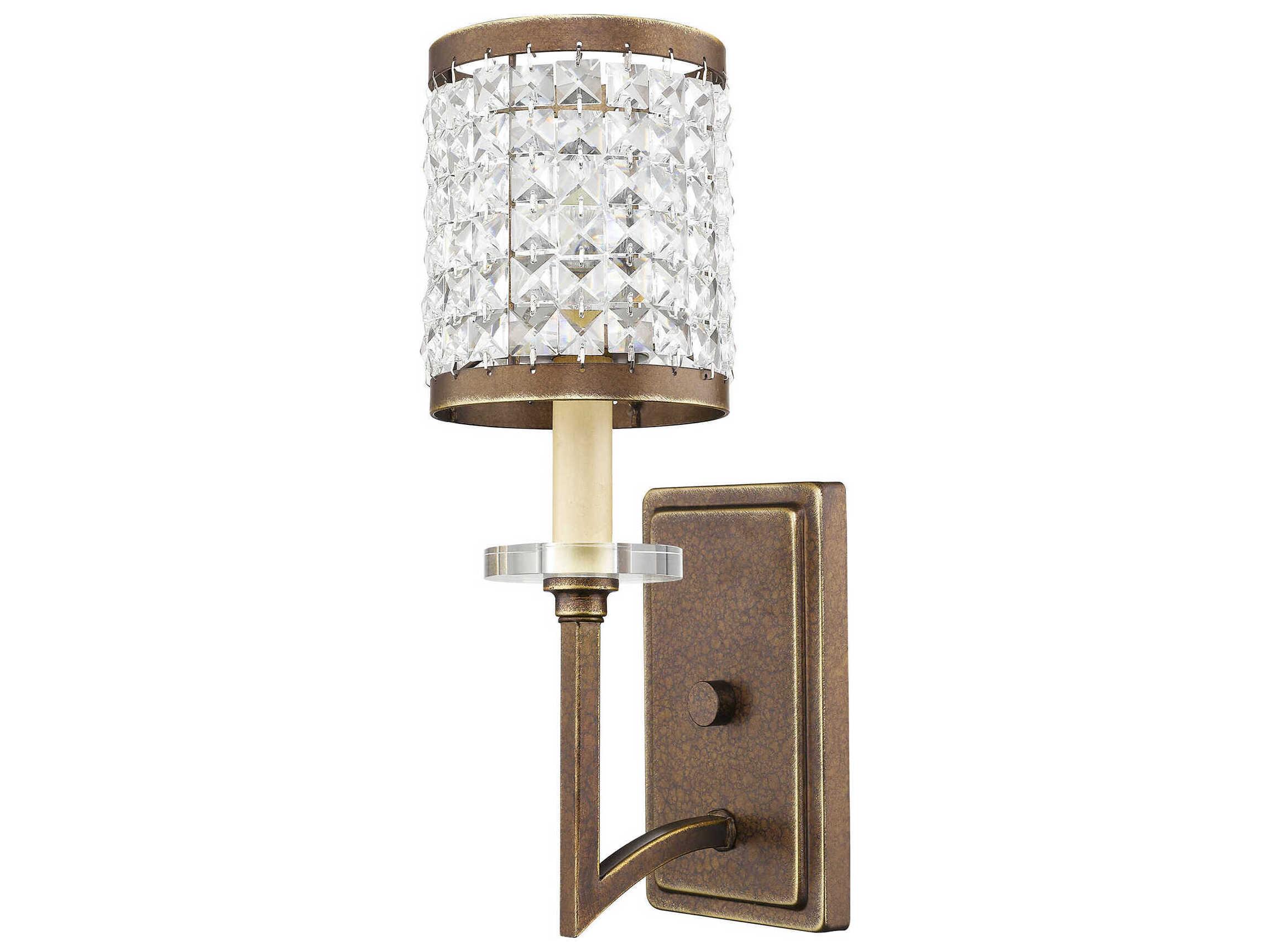 Livex Lighting Grammercy 1-Light Hand Painted Palacial Bronze Crystal Wall Sconce