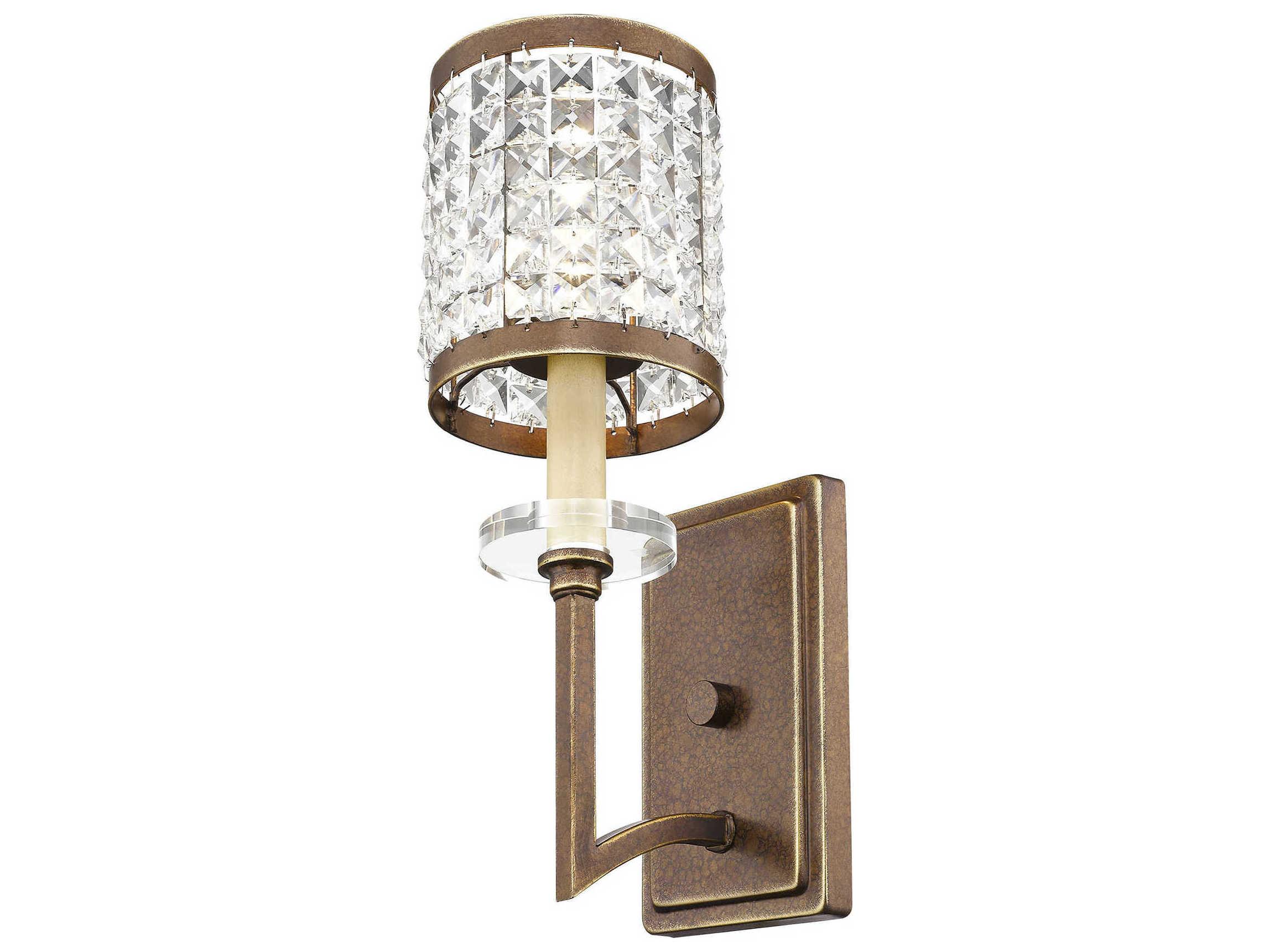 Livex Lighting Grammercy 1-Light Hand Painted Palacial Bronze Crystal Wall Sconce