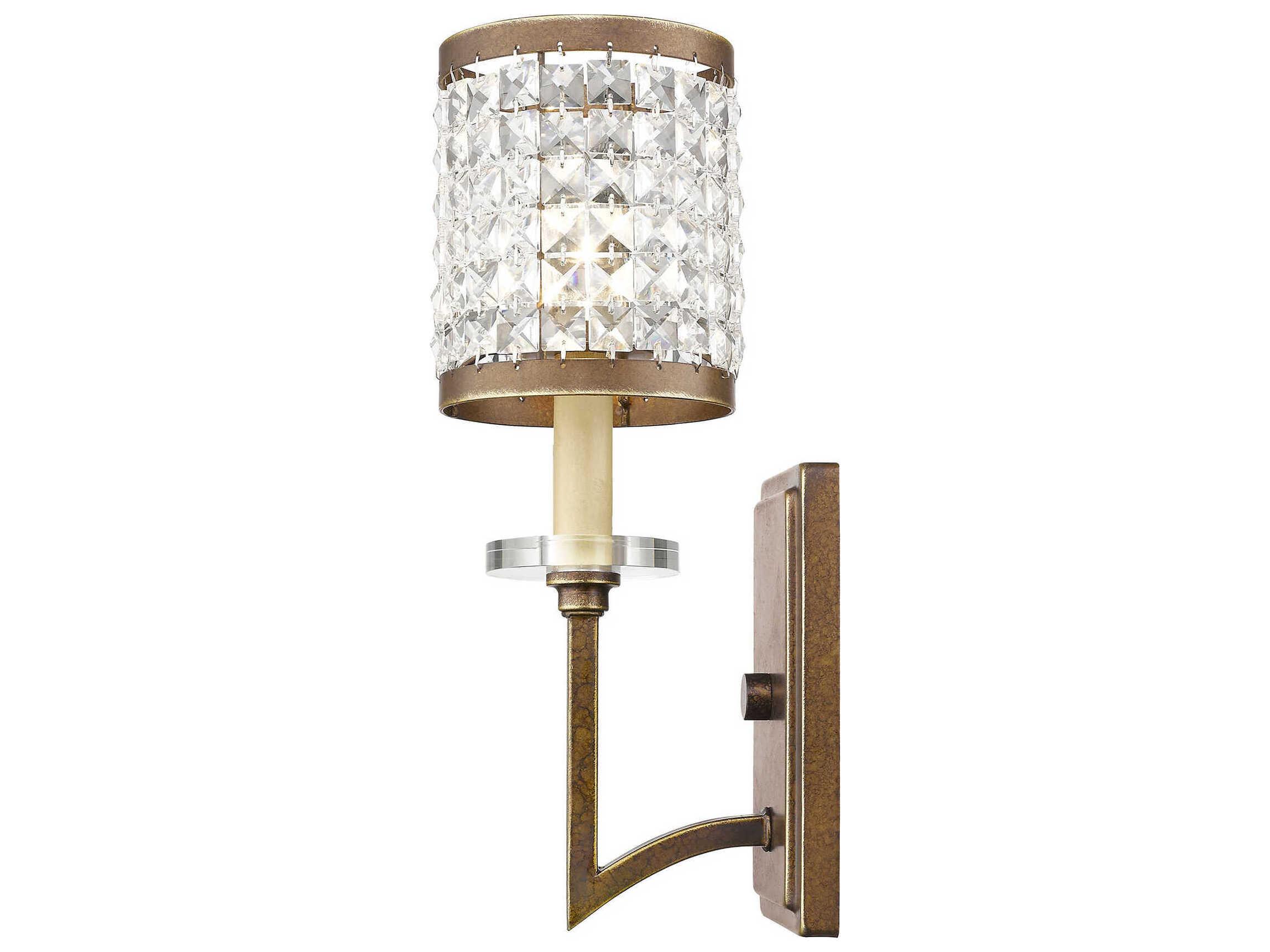 Livex Lighting Grammercy 1-Light Hand Painted Palacial Bronze Crystal Wall Sconce