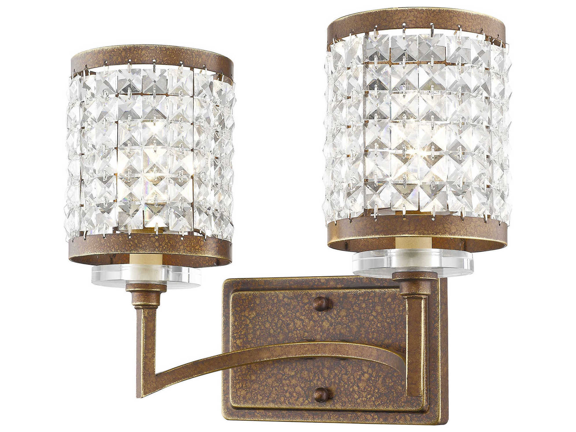 Livex Lighting Grammercy 2-Light Hand Painted Palacial Bronze Crystal Vanity Light