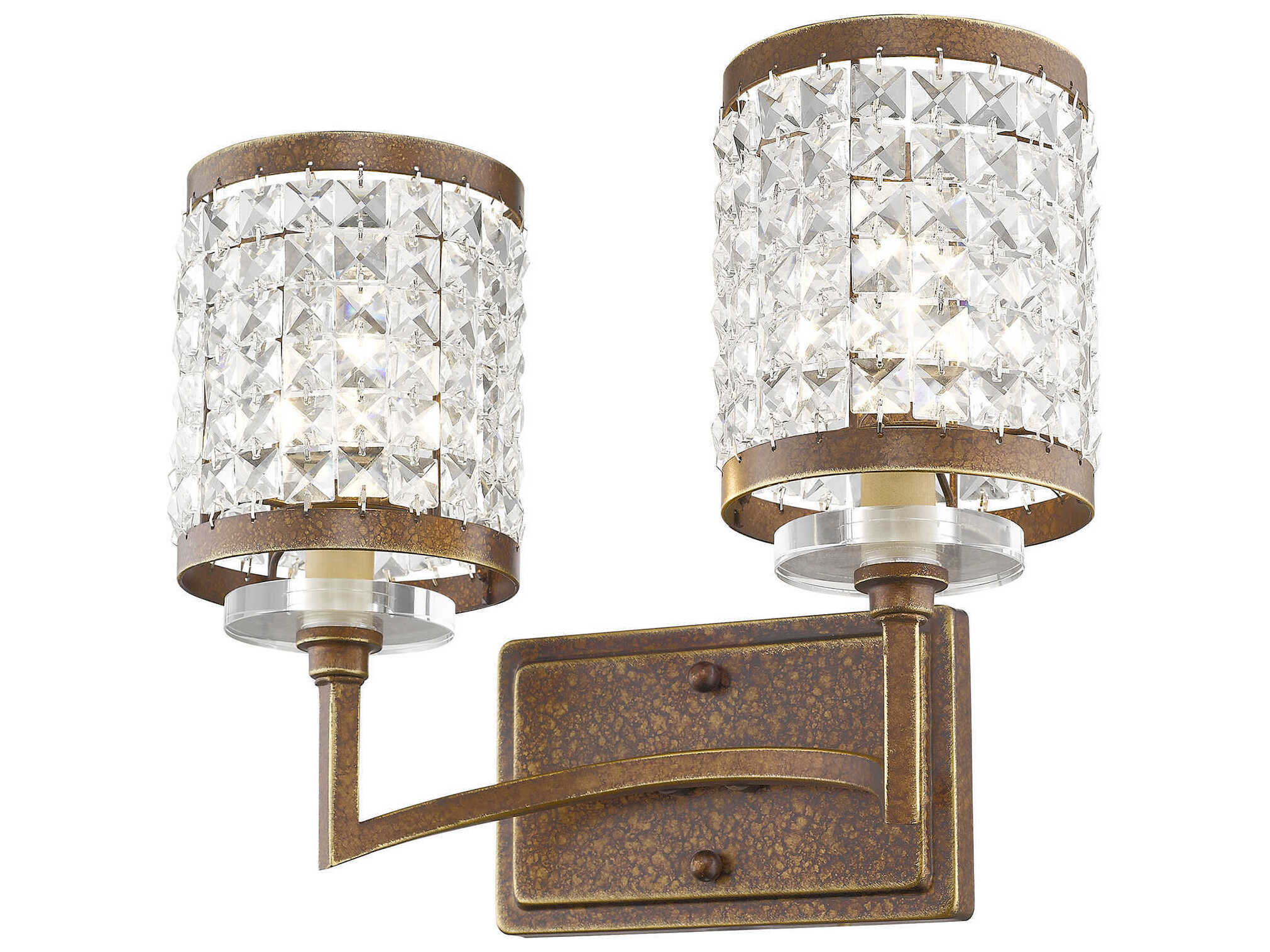 Livex Lighting Grammercy 2-Light Hand Painted Palacial Bronze Crystal Vanity Light