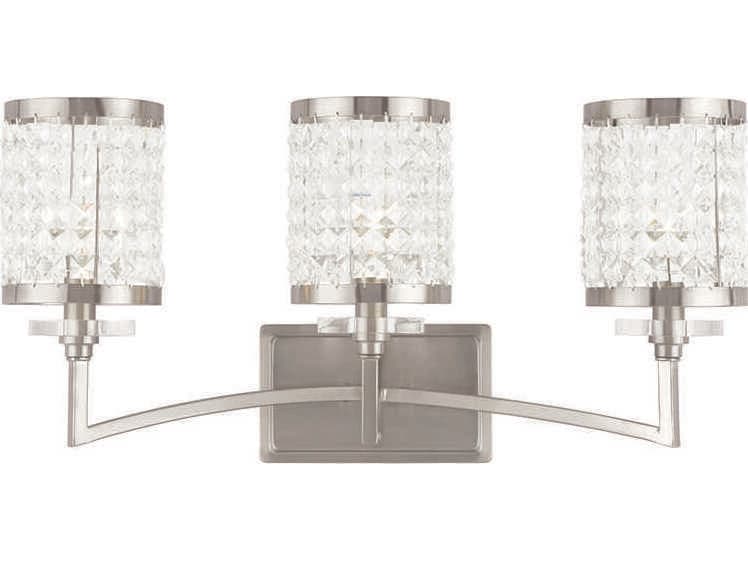 Livex Lighting Grammercy 3-Light Brushed Nickel Crystal Vanity Light