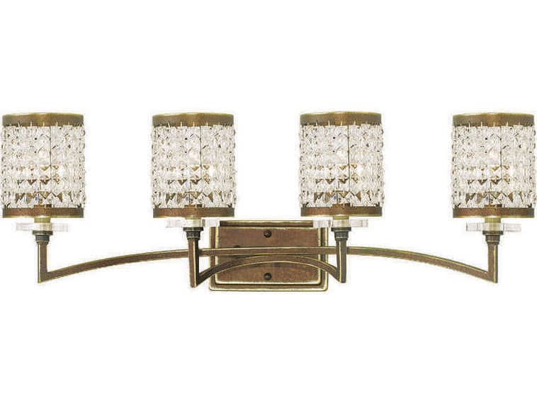 Livex Lighting Grammercy 4-Light Hand Painted Palacial Bronze Crystal Vanity Light