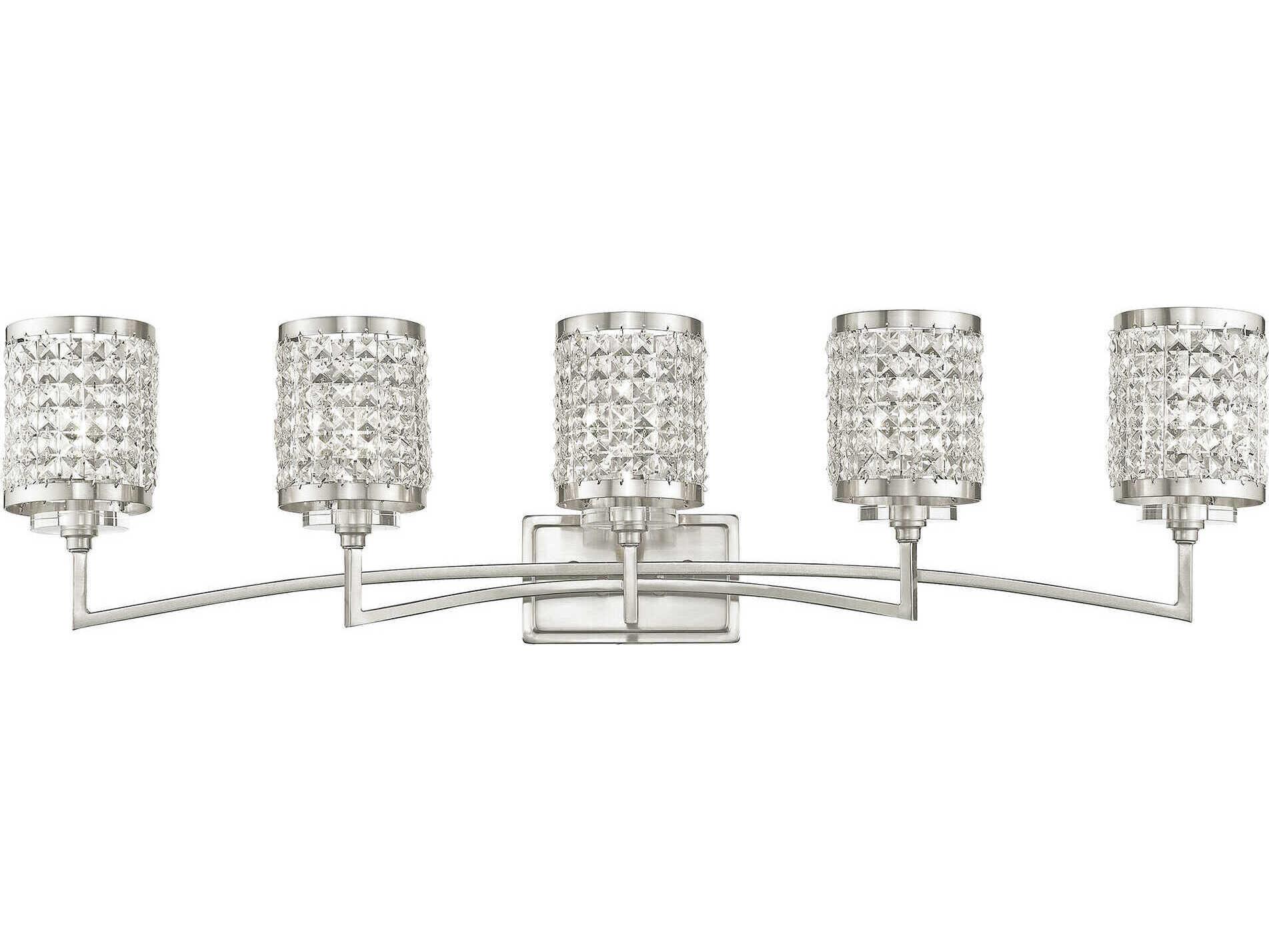 Livex Lighting Grammercy 5-Light Brushed Nickel Crystal Vanity Light