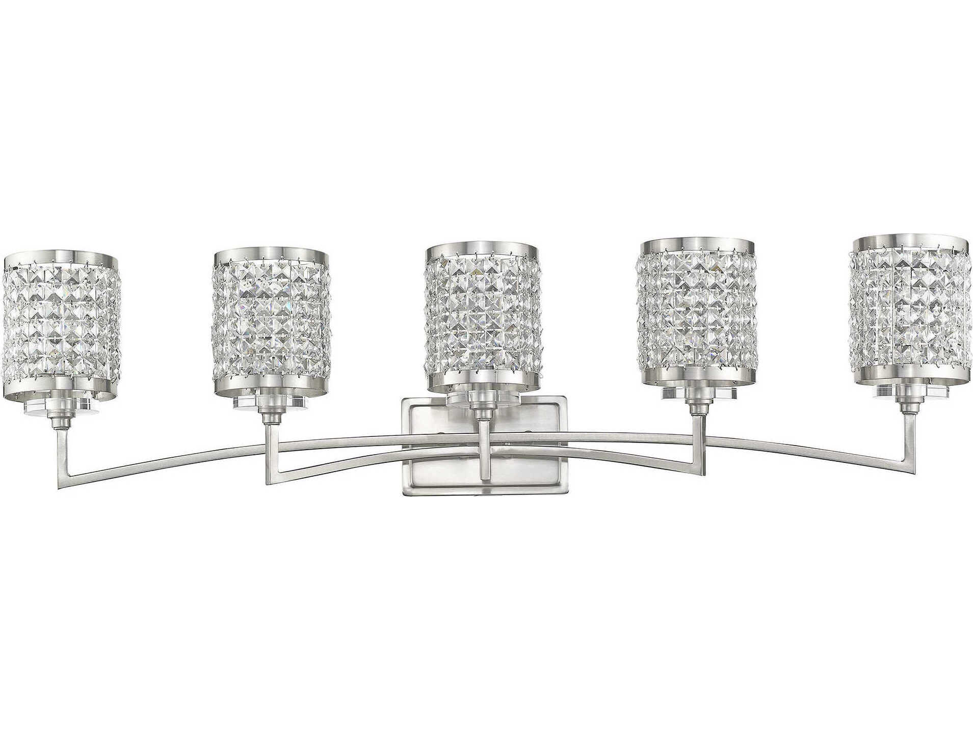 Livex Lighting Grammercy 5-Light Brushed Nickel Crystal Vanity Light
