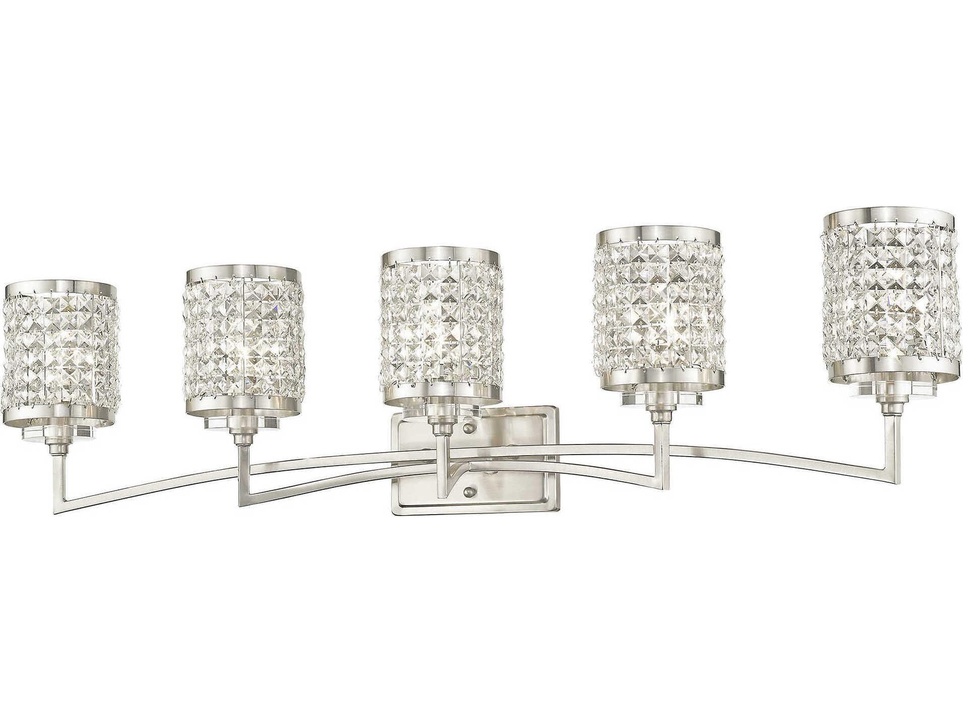 Livex Lighting Grammercy 5-Light Brushed Nickel Crystal Vanity Light