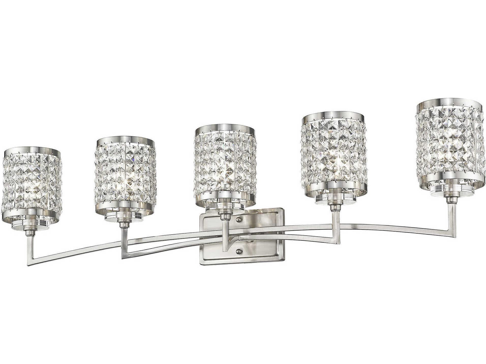 Livex Lighting Grammercy 5-Light Brushed Nickel Crystal Vanity Light