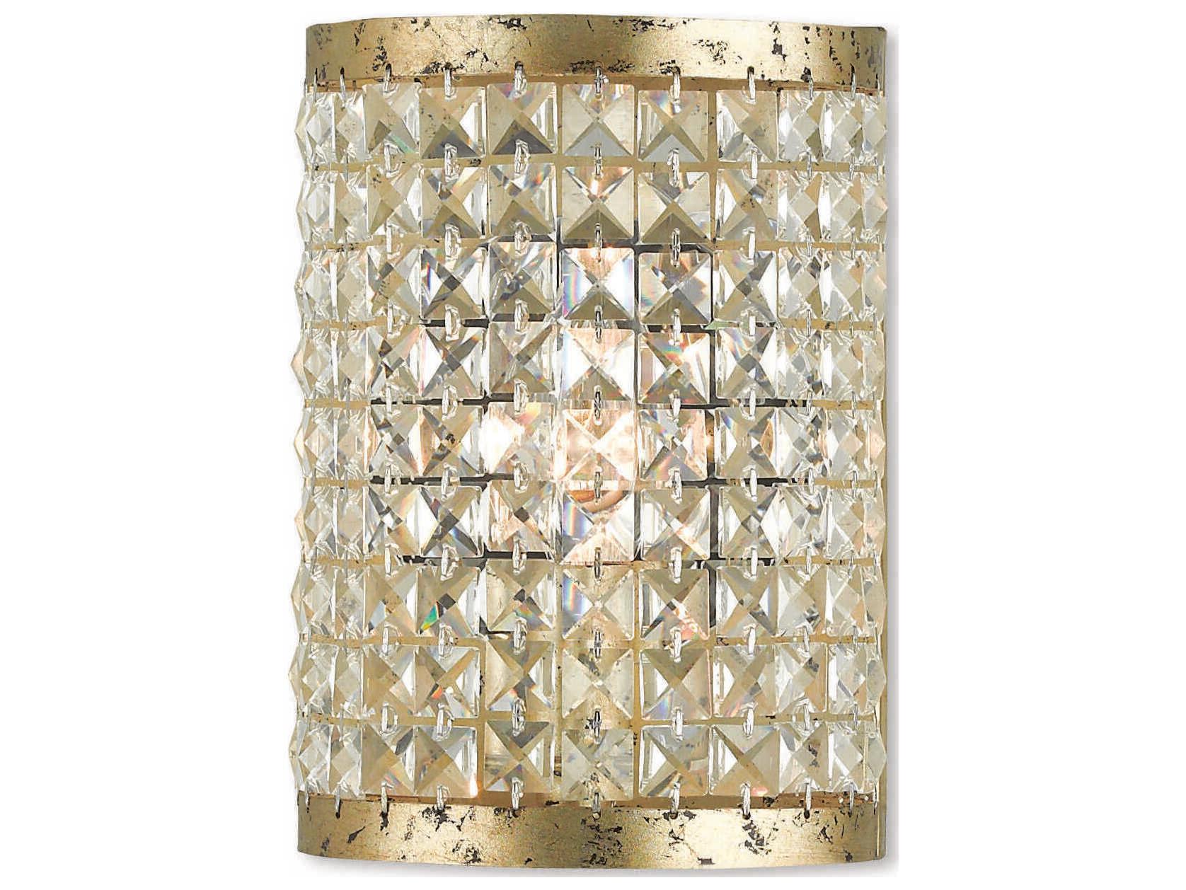 Livex Lighting Grammercy 1-Light Hand Applied Winter Gold Crystal Wall Sconce