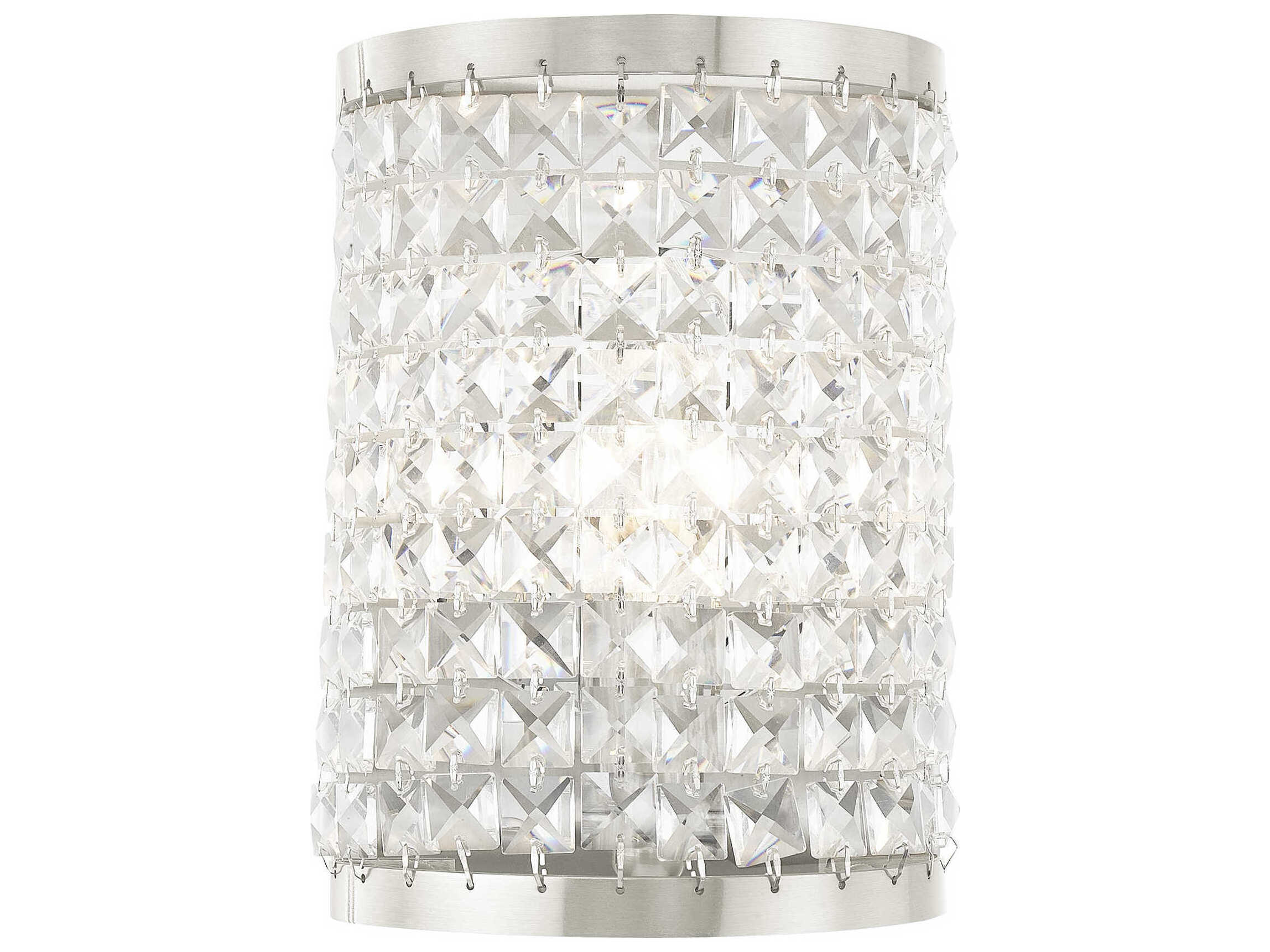 Livex Lighting Grammercy 1-Light Brushed Nickel Crystal Wall Sconce