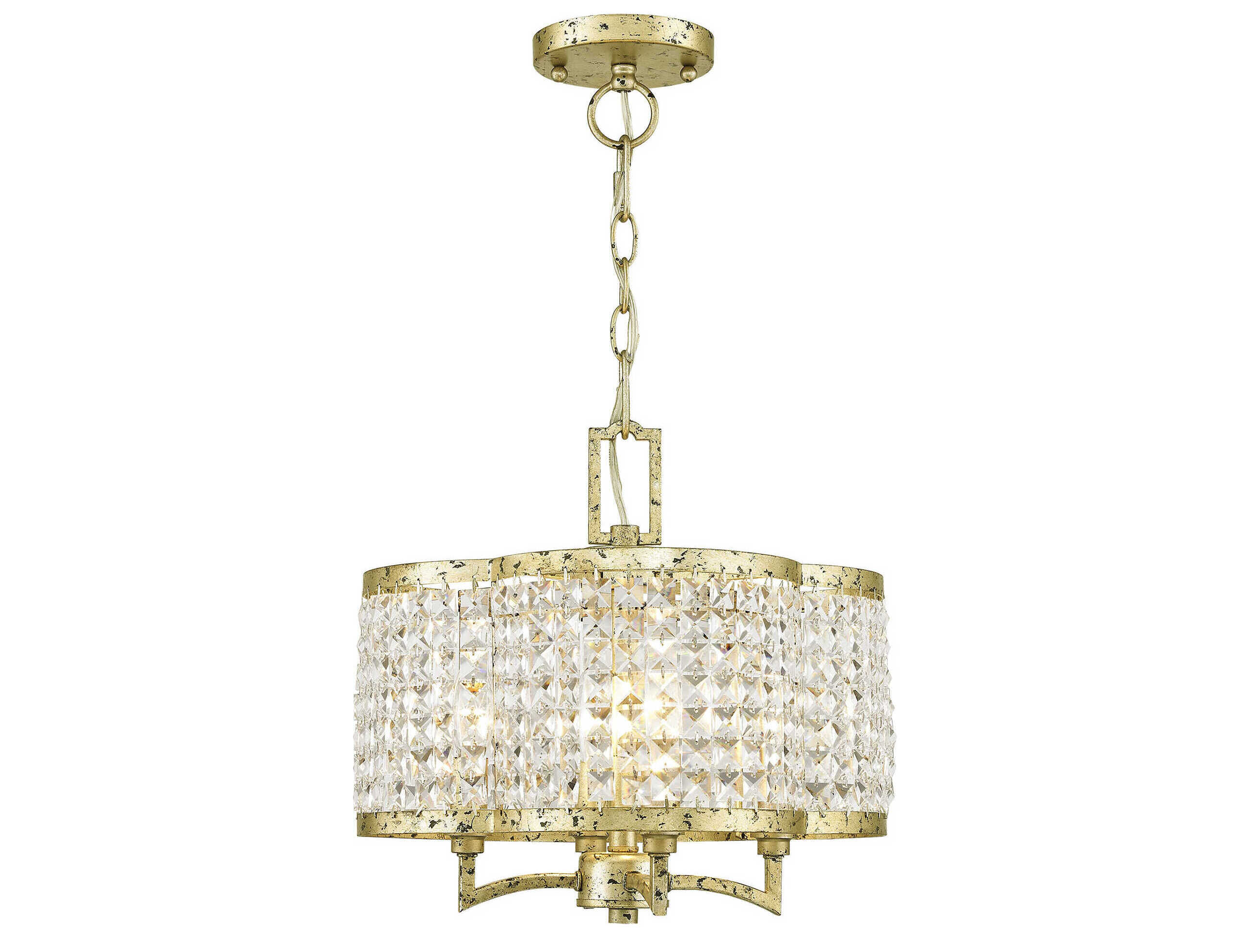Livex Lighting Grammercy 4-Light Hand Applied Winter Gold Crystal Chandelier