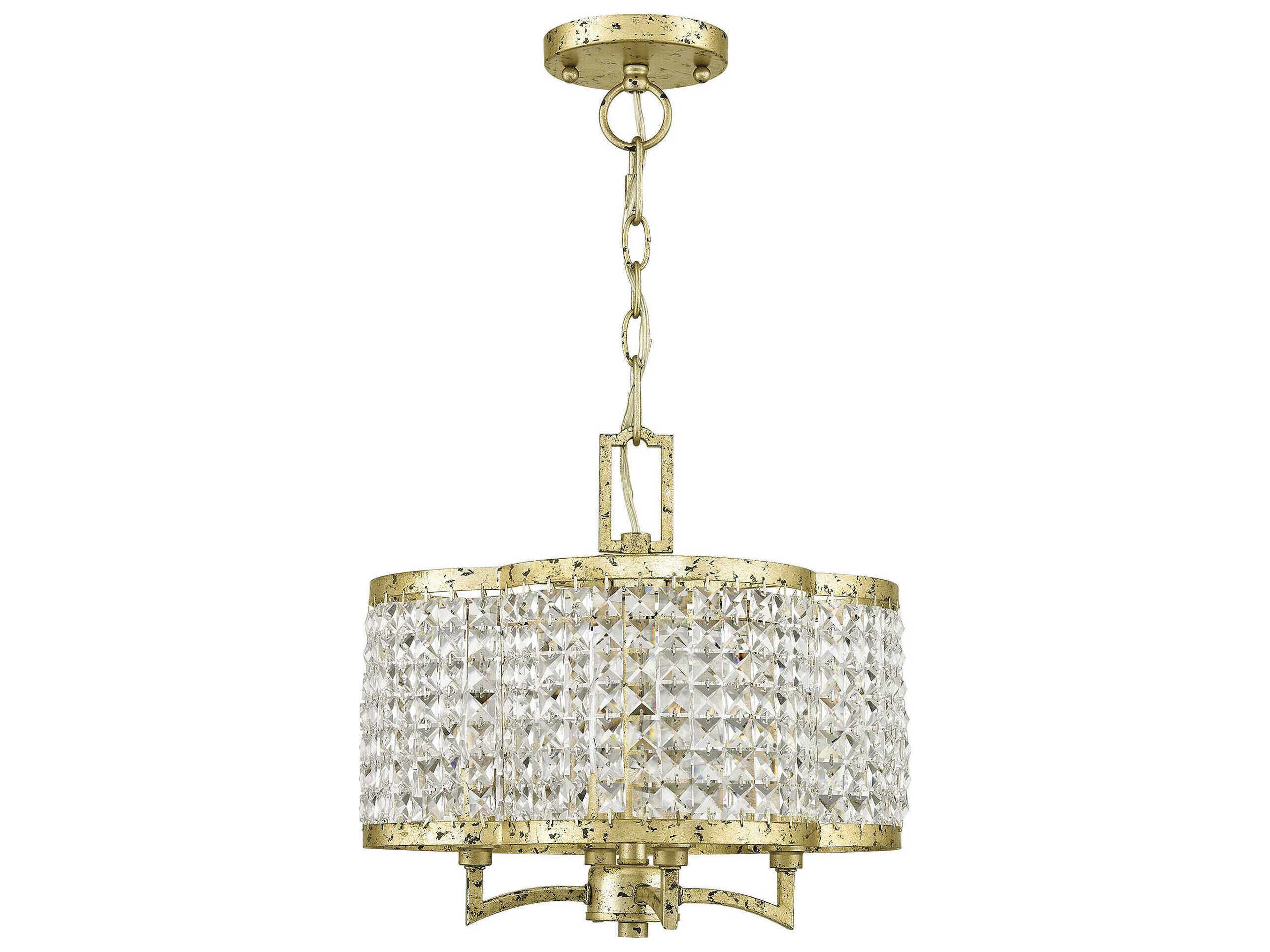 Livex Lighting Grammercy 4-Light Hand Applied Winter Gold Crystal Chandelier