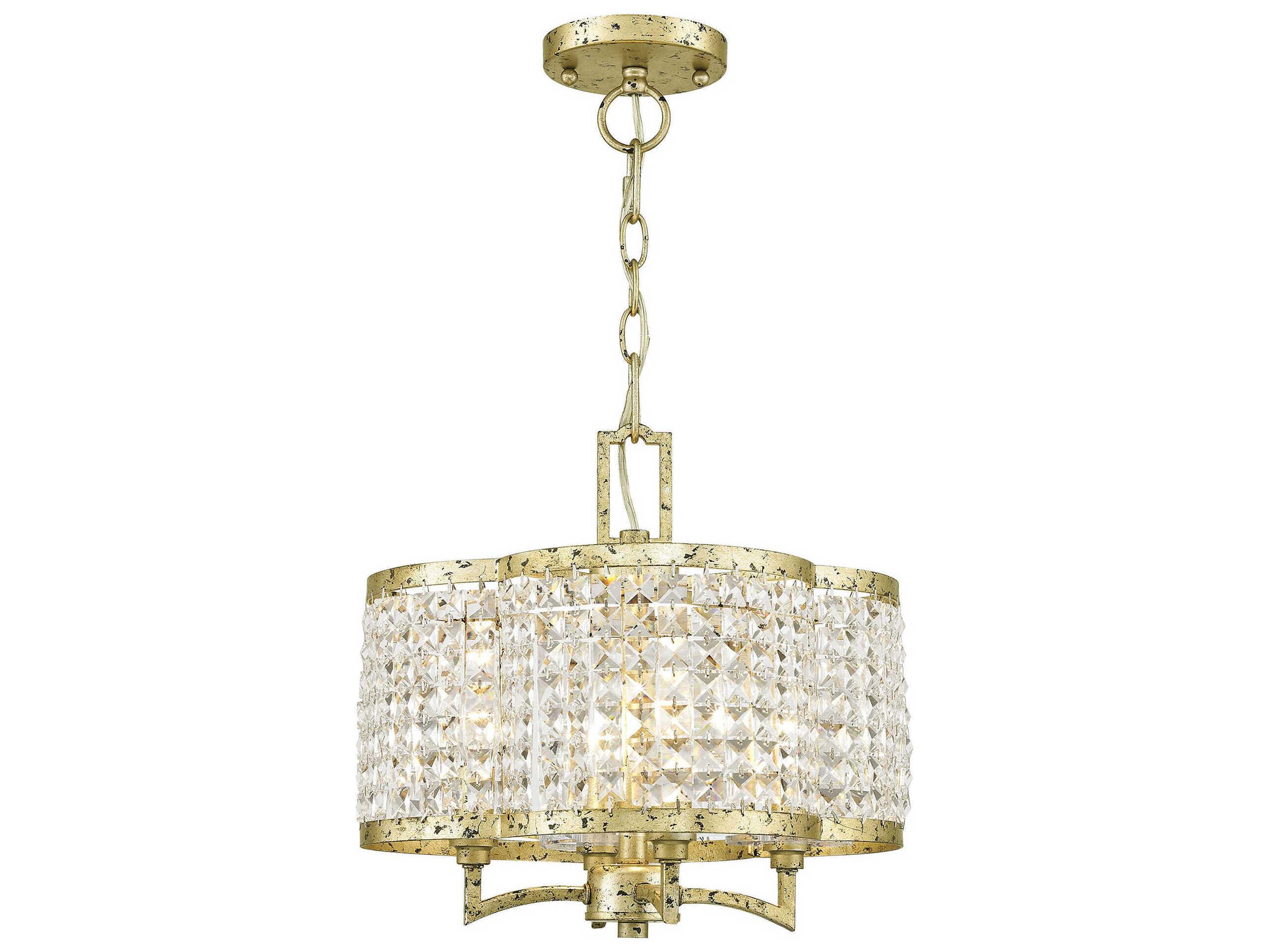 Livex Lighting Grammercy 4-Light Hand Applied Winter Gold Crystal Chandelier