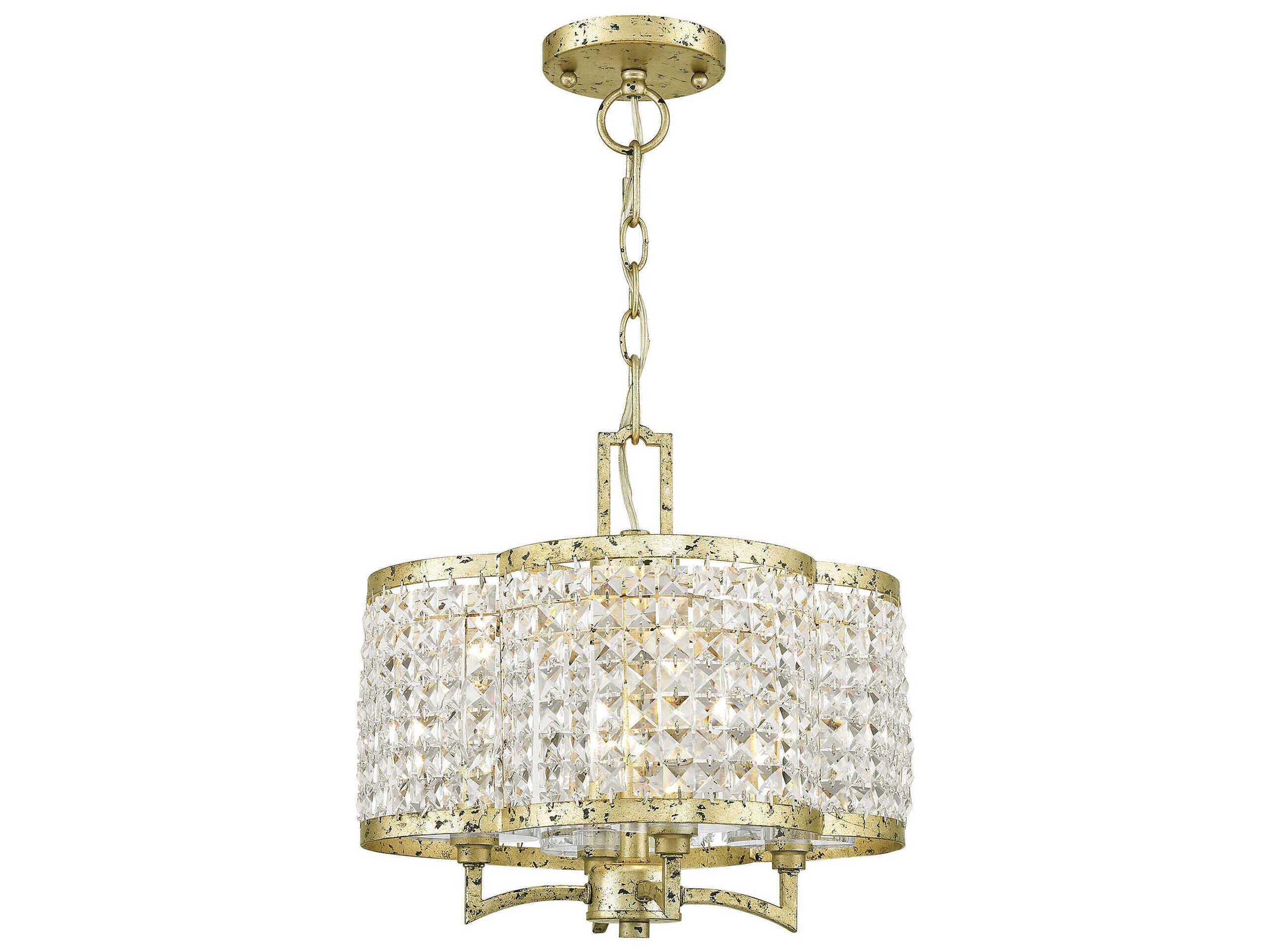 Livex Lighting Grammercy 4-Light Hand Applied Winter Gold Crystal Chandelier