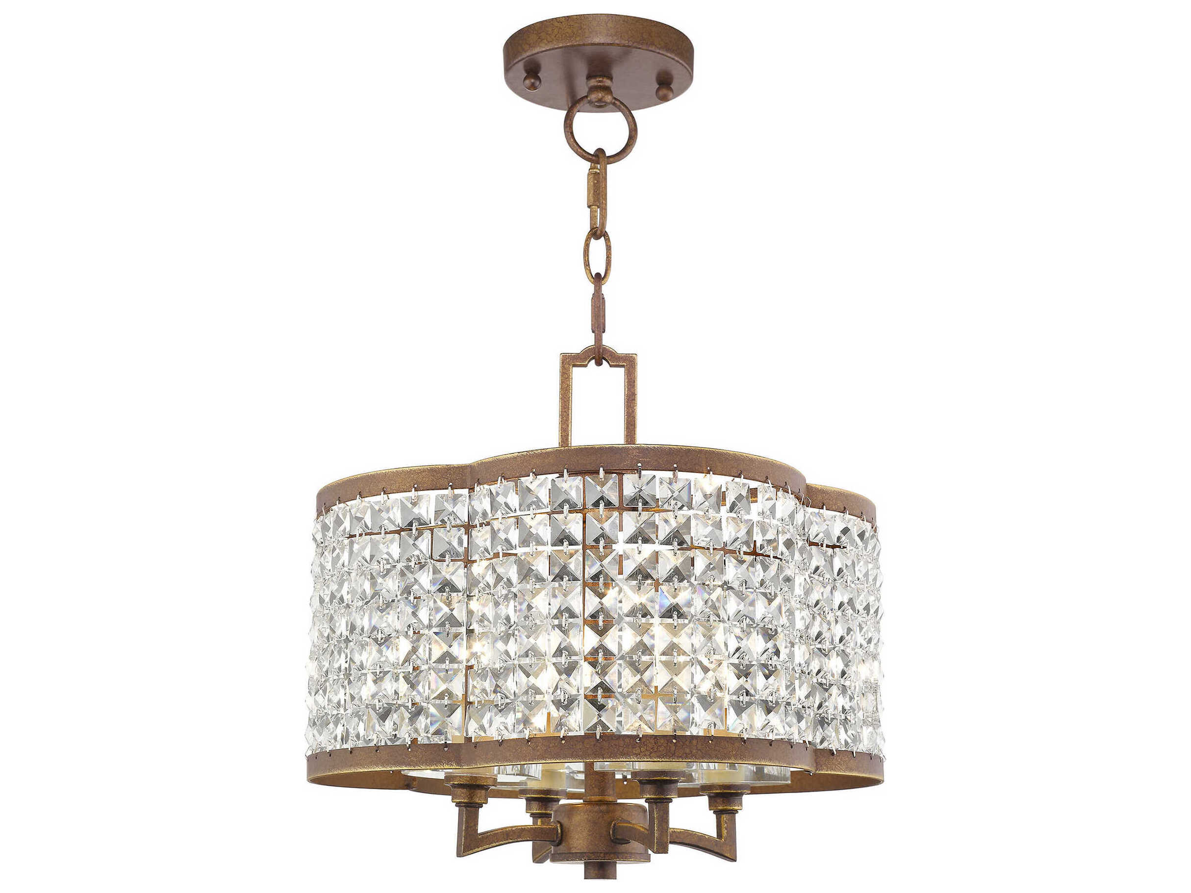 Livex Lighting Grammercy 4-Light Hand Painted Palacial Bronze Crystal Chandelier