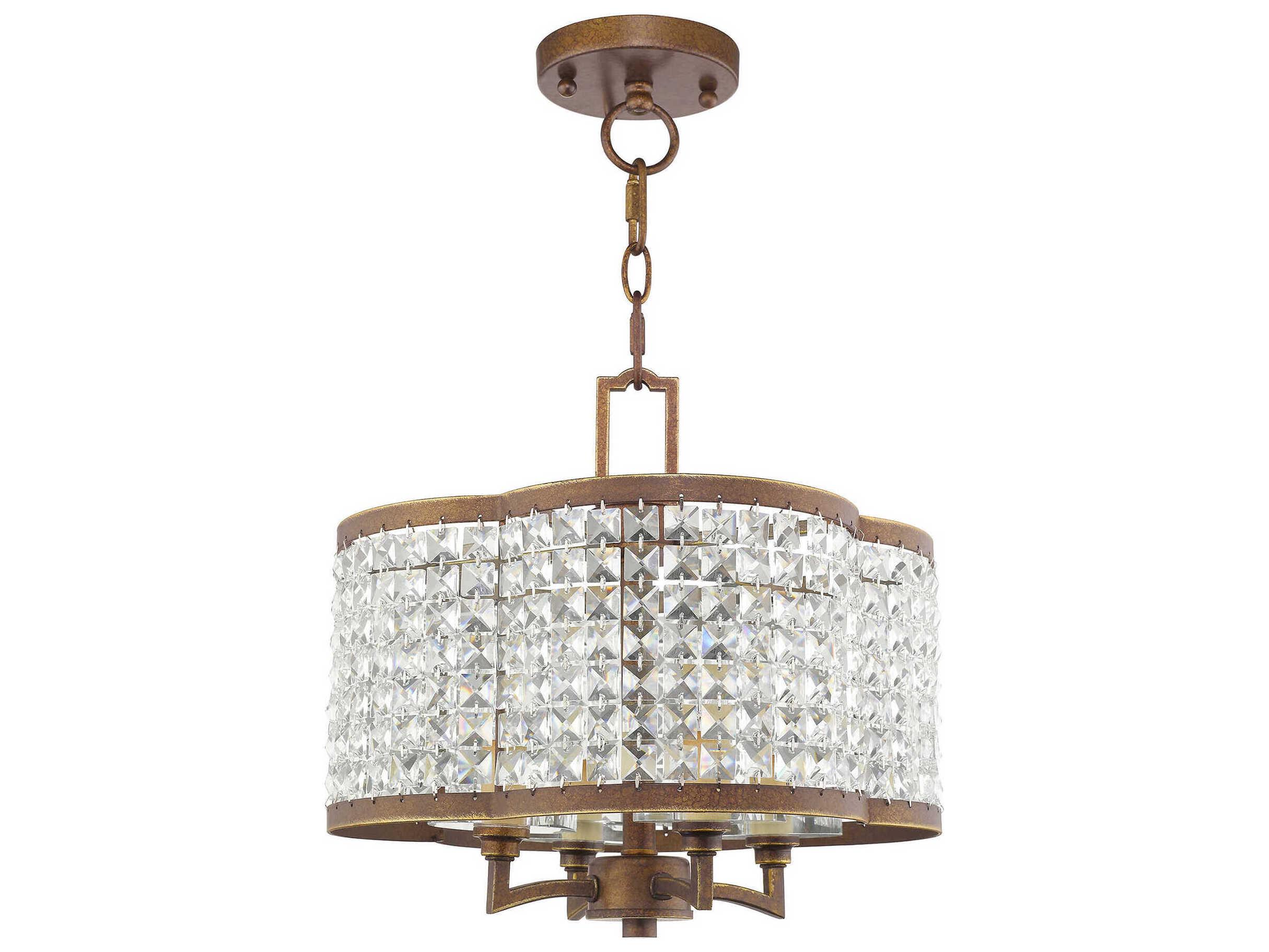 Livex Lighting Grammercy 4-Light Hand Painted Palacial Bronze Crystal Chandelier