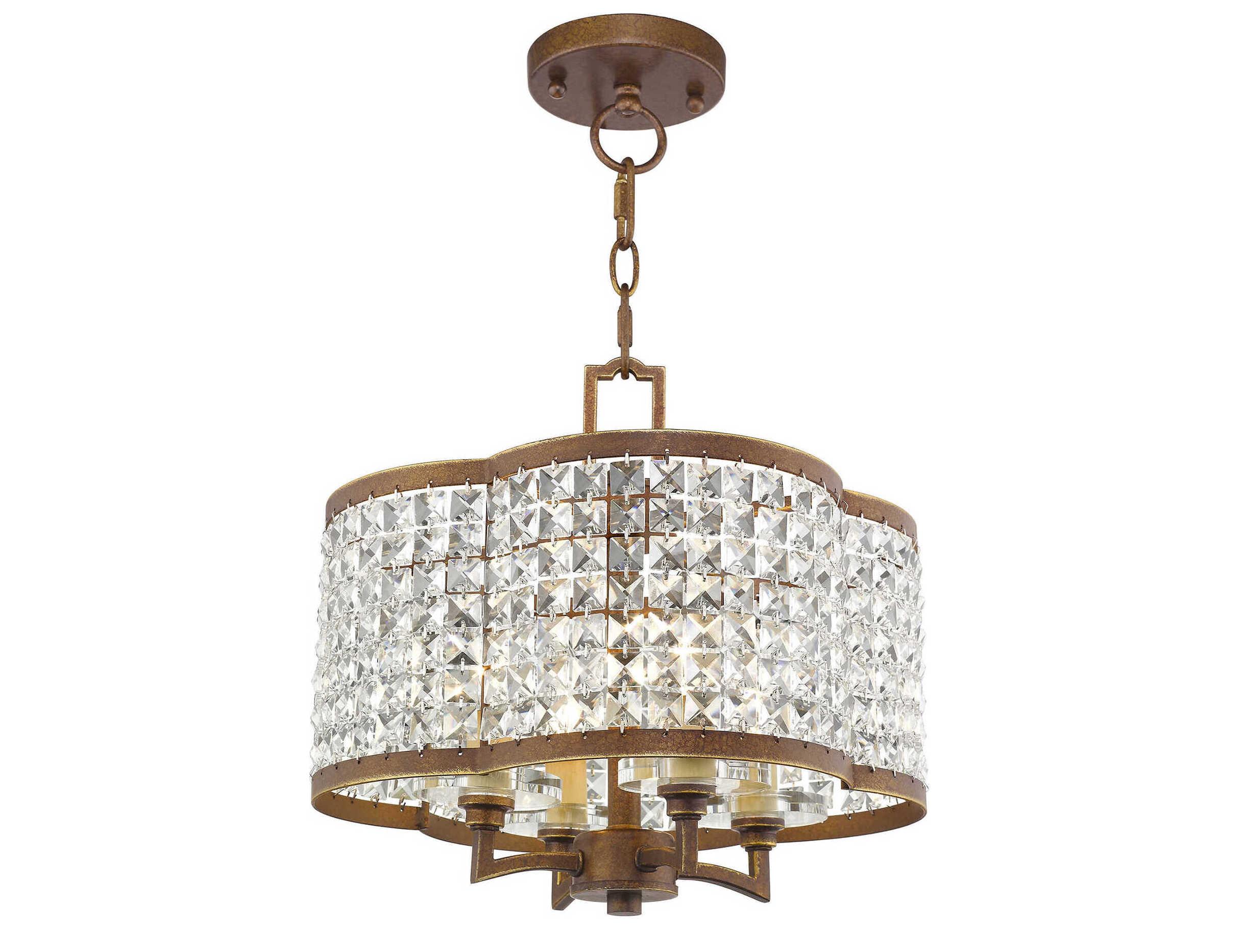 Livex Lighting Grammercy 4-Light Hand Painted Palacial Bronze Crystal Chandelier