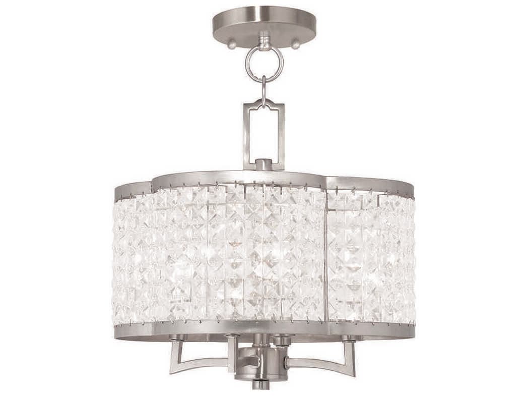 Livex Lighting Grammercy 4-Light Brushed Nickel Crystal Chandelier