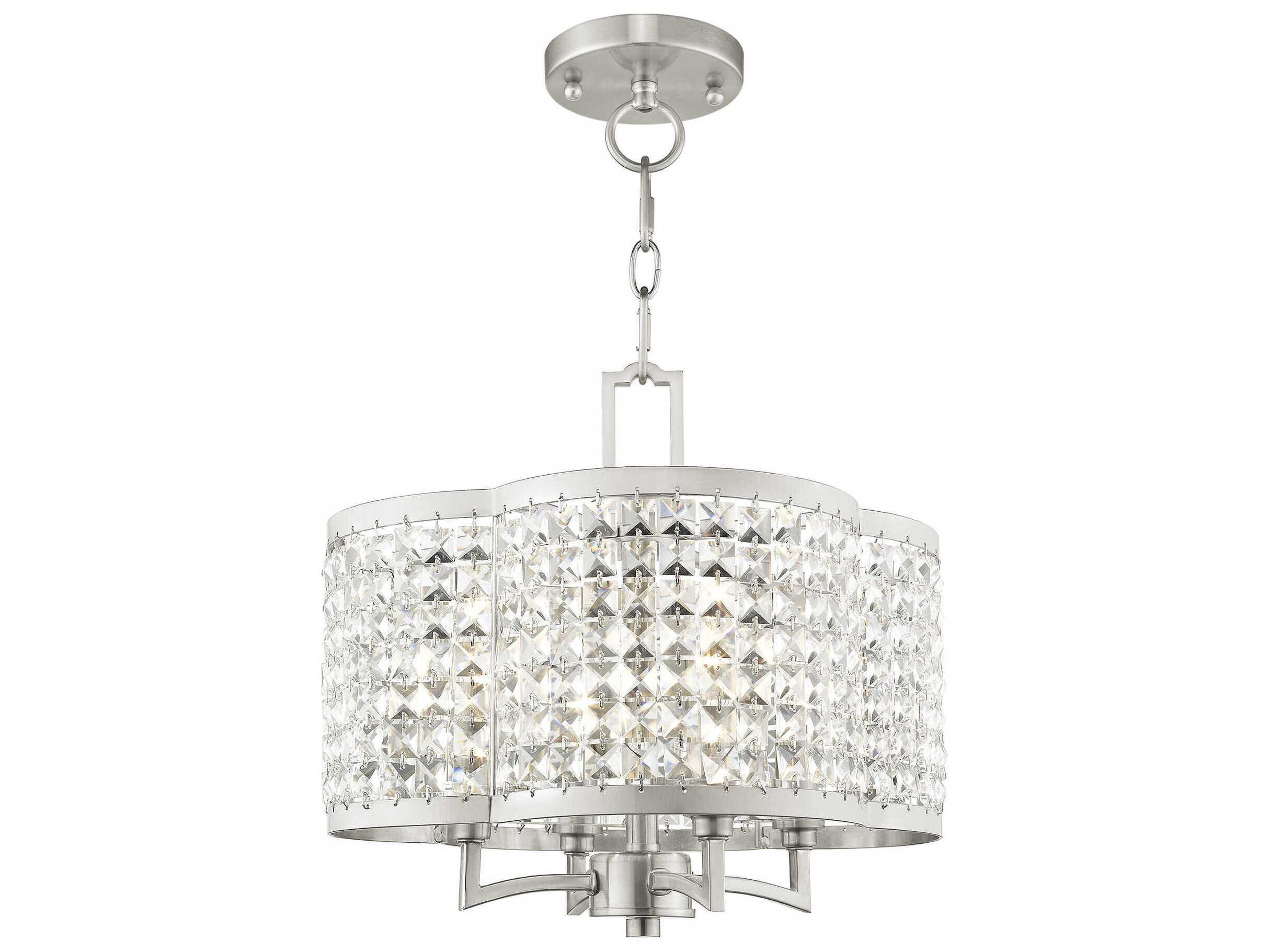 Livex Lighting Grammercy 4-Light Brushed Nickel Crystal Chandelier