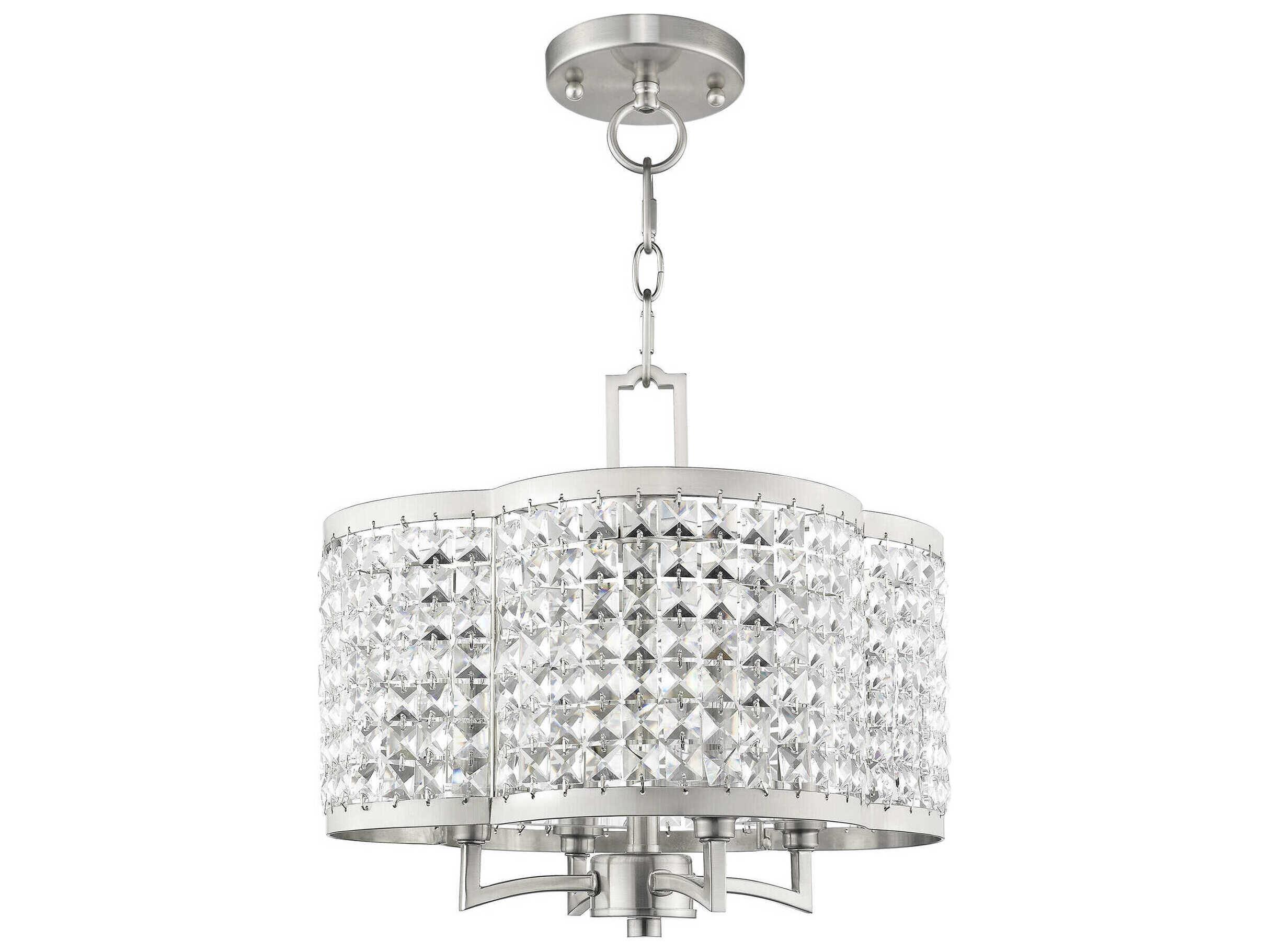 Livex Lighting Grammercy 4-Light Brushed Nickel Crystal Chandelier