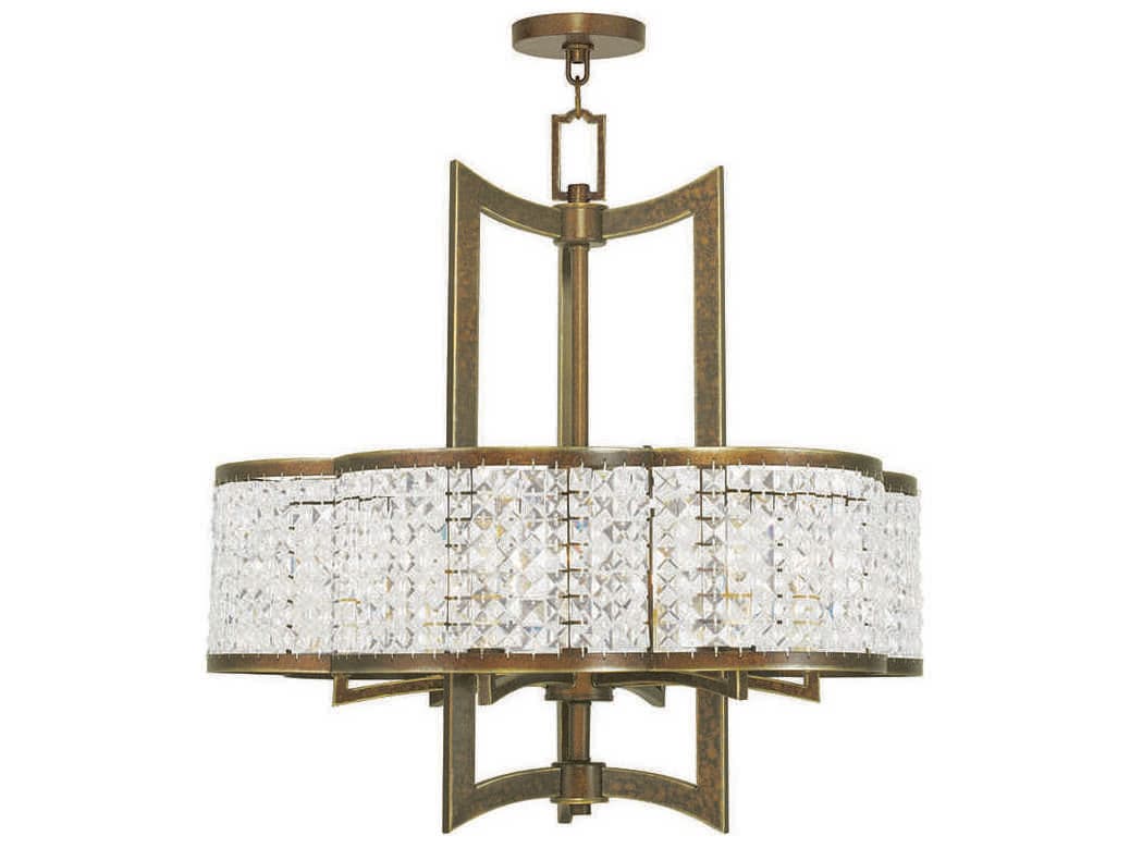 Livex Lighting Grammercy 6-Light Hand Painted Palacial Bronze Crystal Chandelier