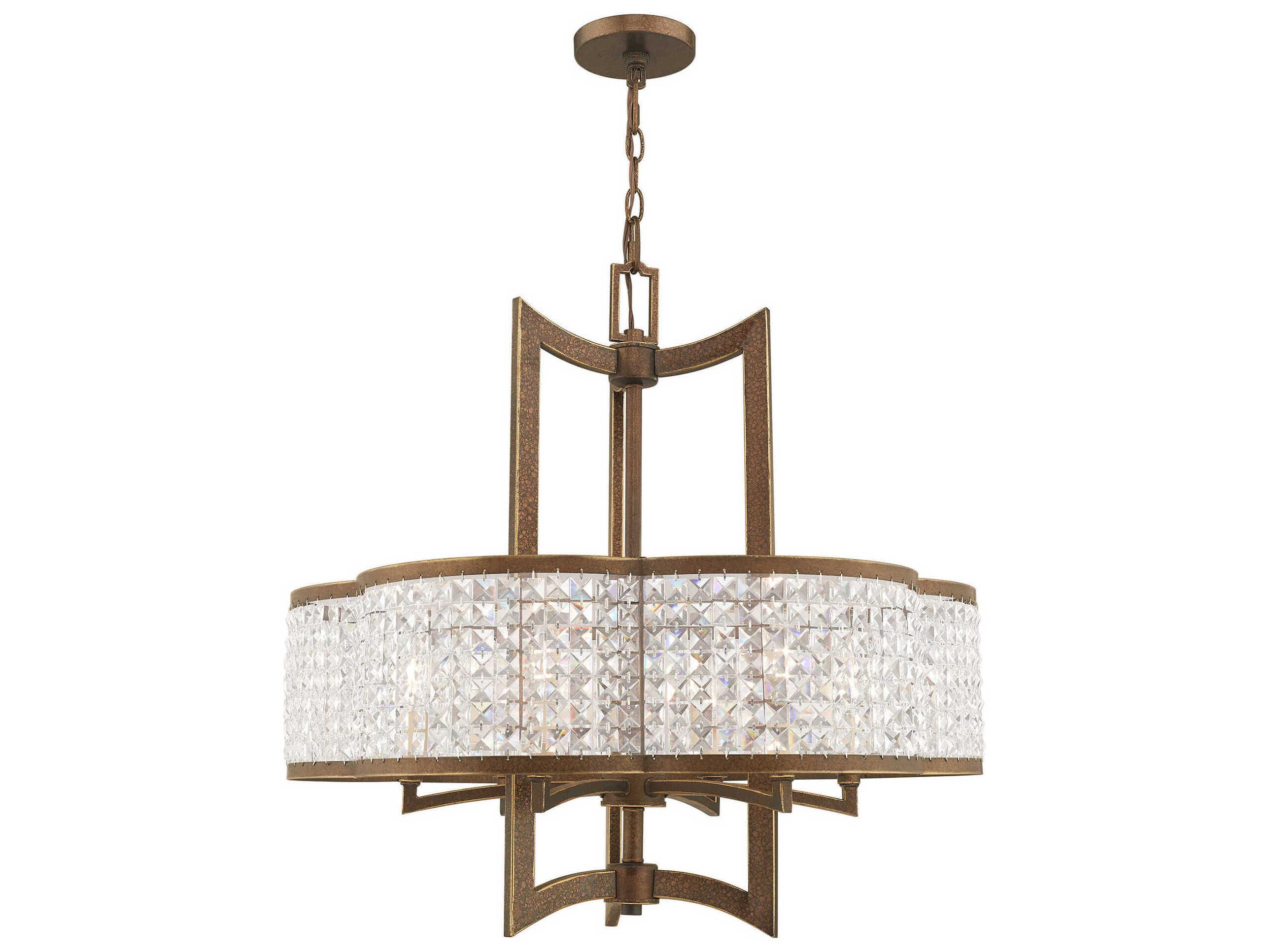Livex Lighting Grammercy 6-Light Hand Painted Palacial Bronze Crystal Chandelier