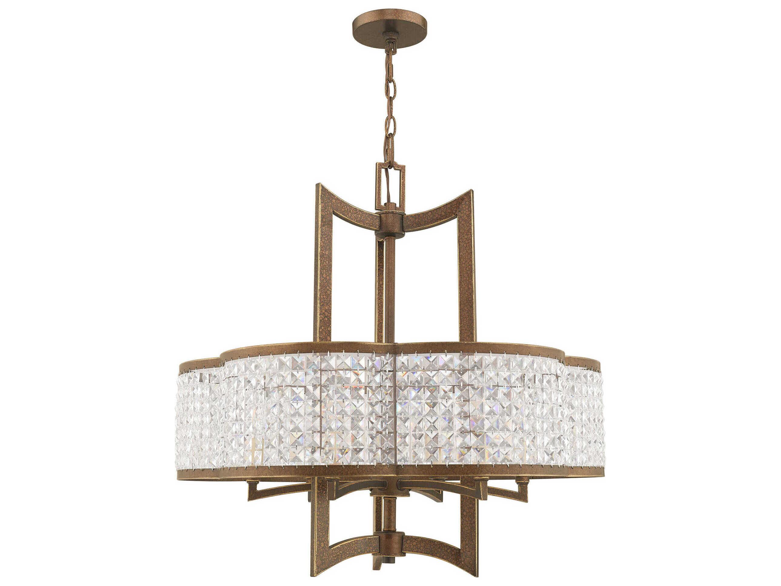 Livex Lighting Grammercy 6-Light Hand Painted Palacial Bronze Crystal Chandelier