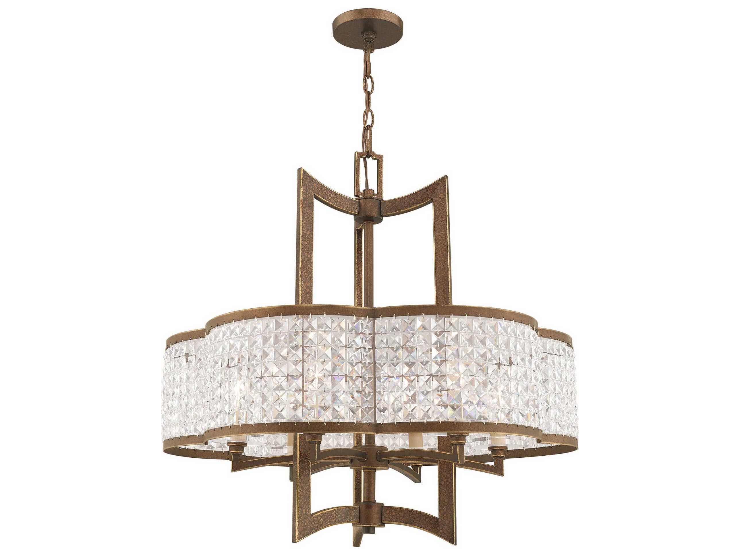 Livex Lighting Grammercy 6-Light Hand Painted Palacial Bronze Crystal Chandelier