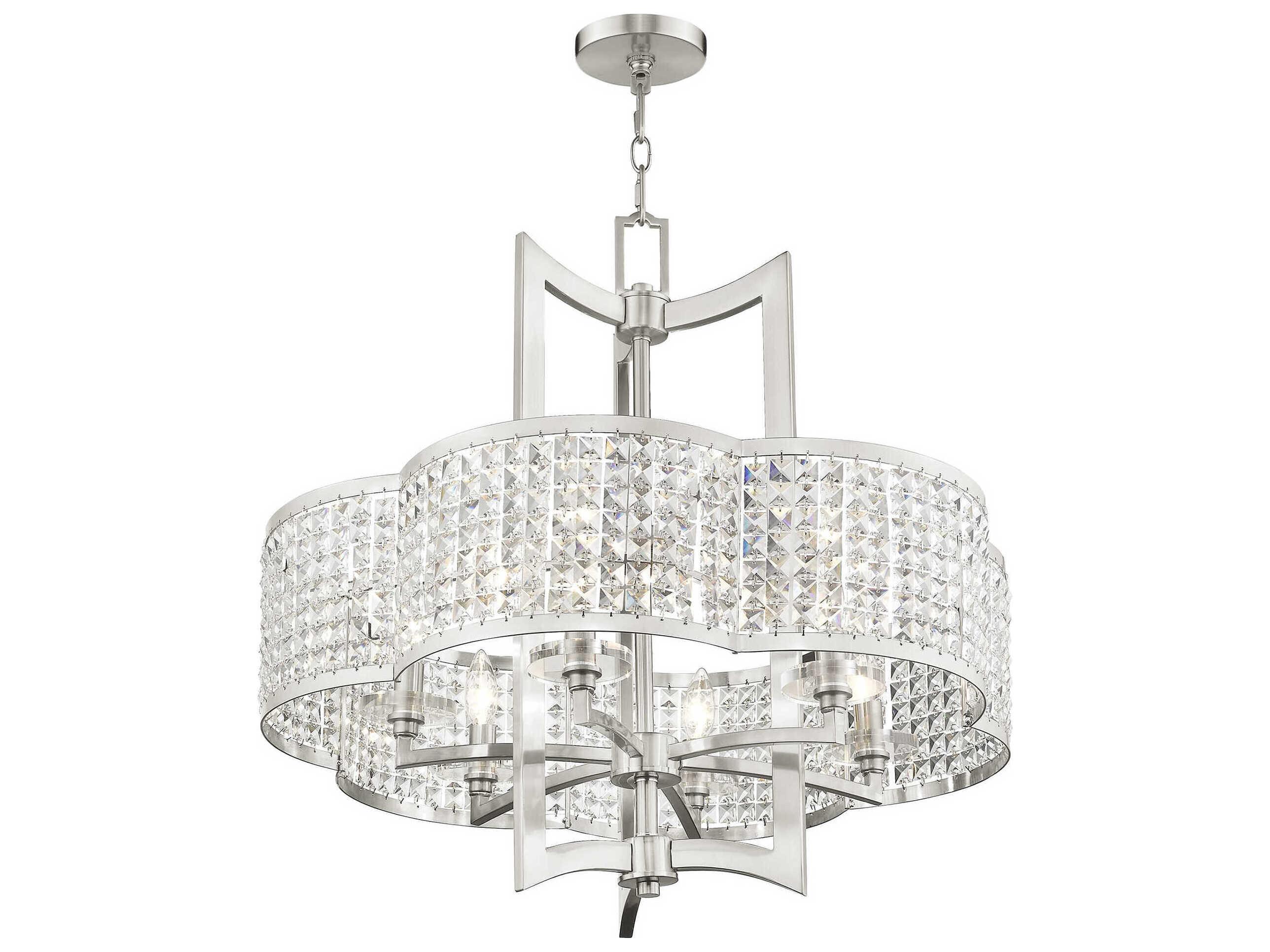 Livex Lighting Grammercy 6-Light Brushed Nickel Crystal Chandelier