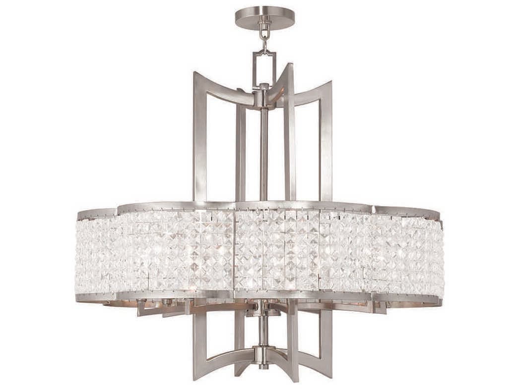 Livex Lighting Grammercy 8-Light Brushed Nickel Crystal Chandelier