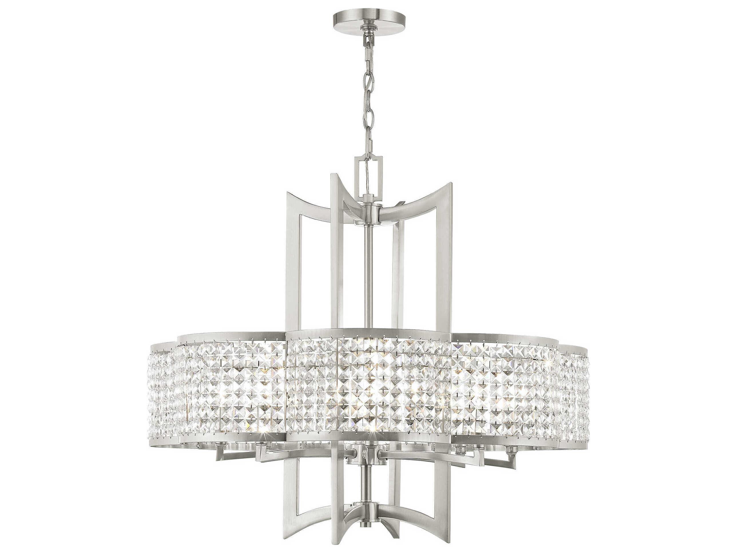 Livex Lighting Grammercy 8-Light Brushed Nickel Crystal Chandelier