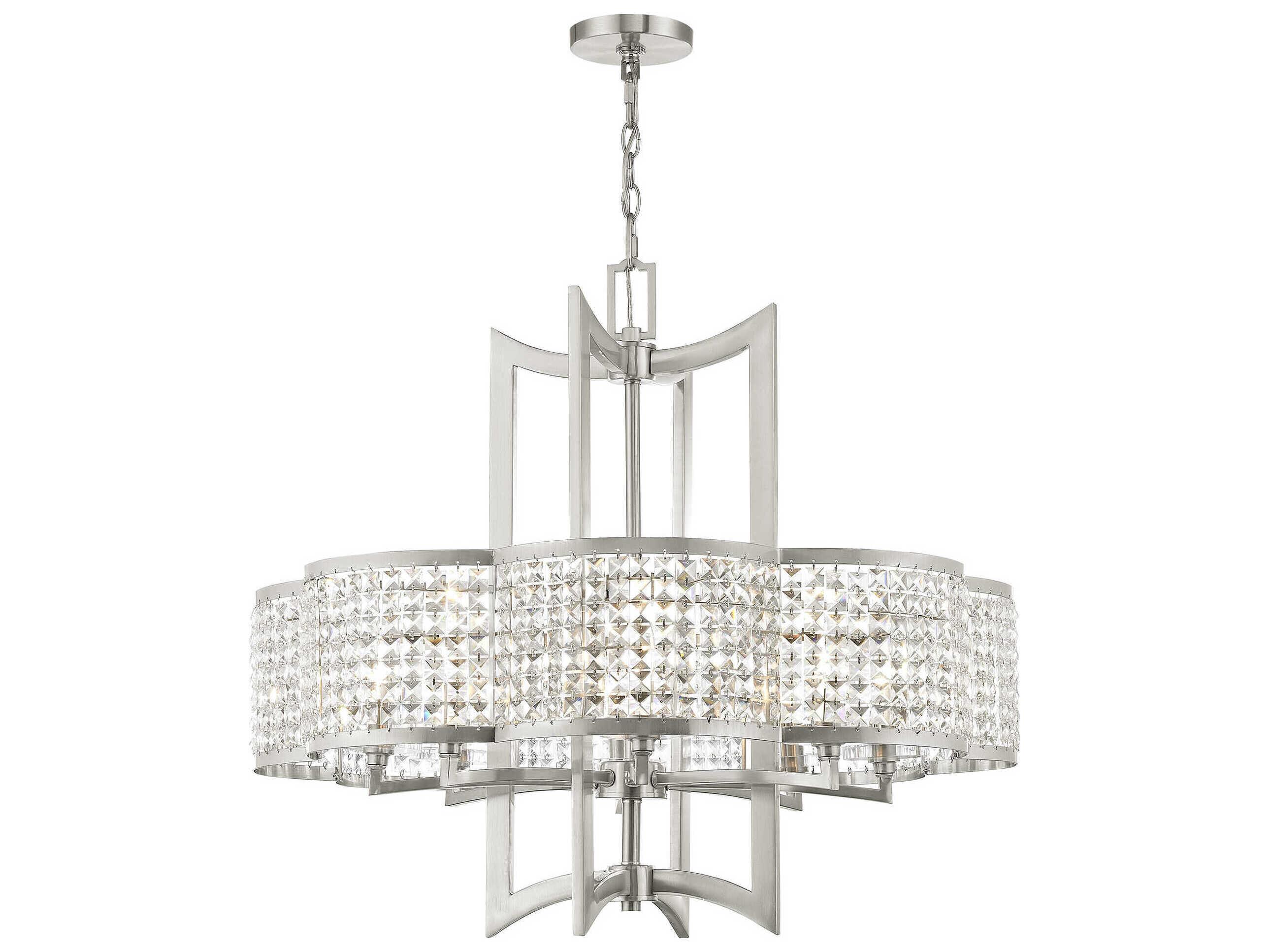 Livex Lighting Grammercy 8-Light Brushed Nickel Crystal Chandelier