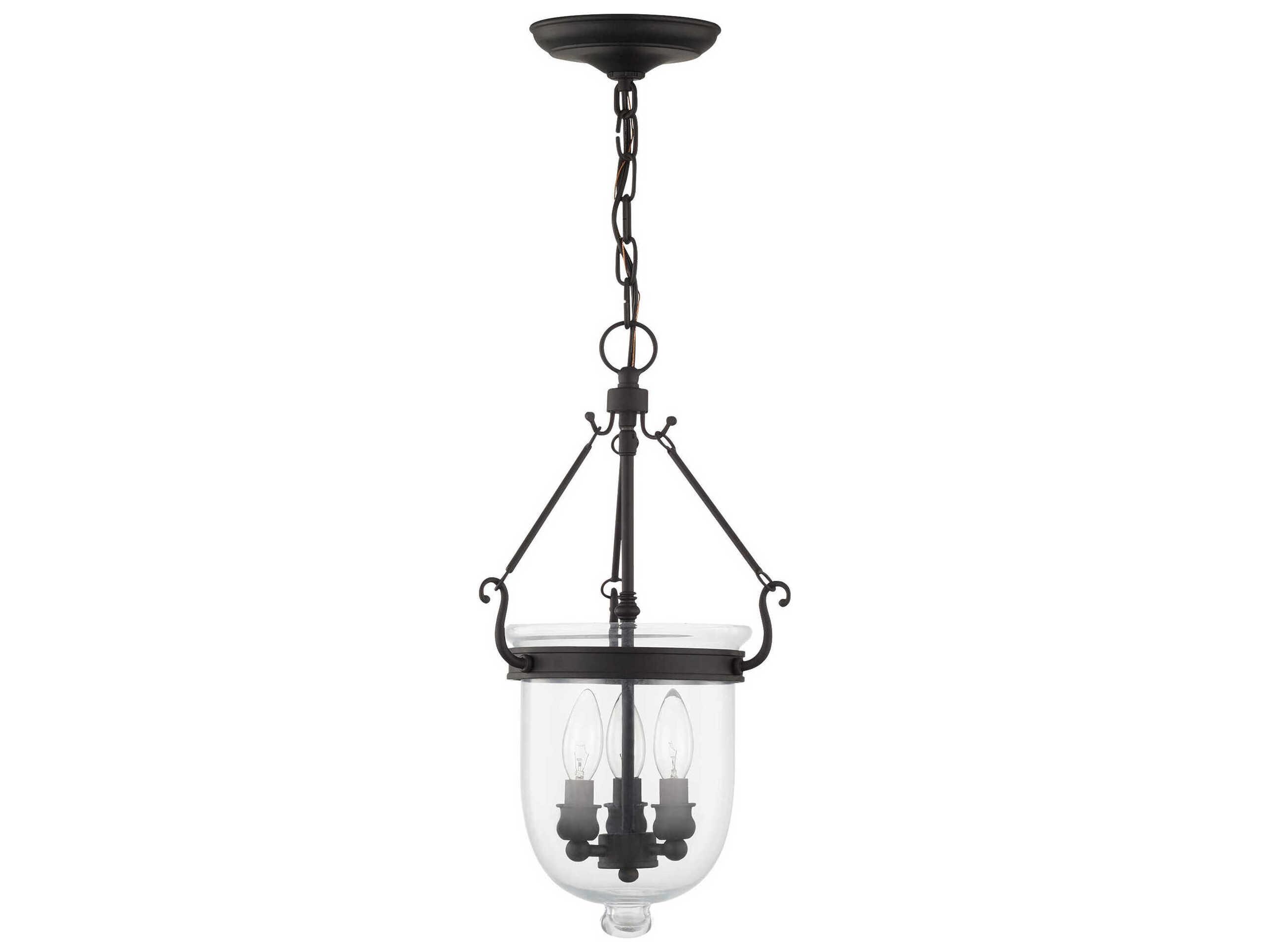 Livex Lighting Jefferson 3-Light Black Glass Chandelier
