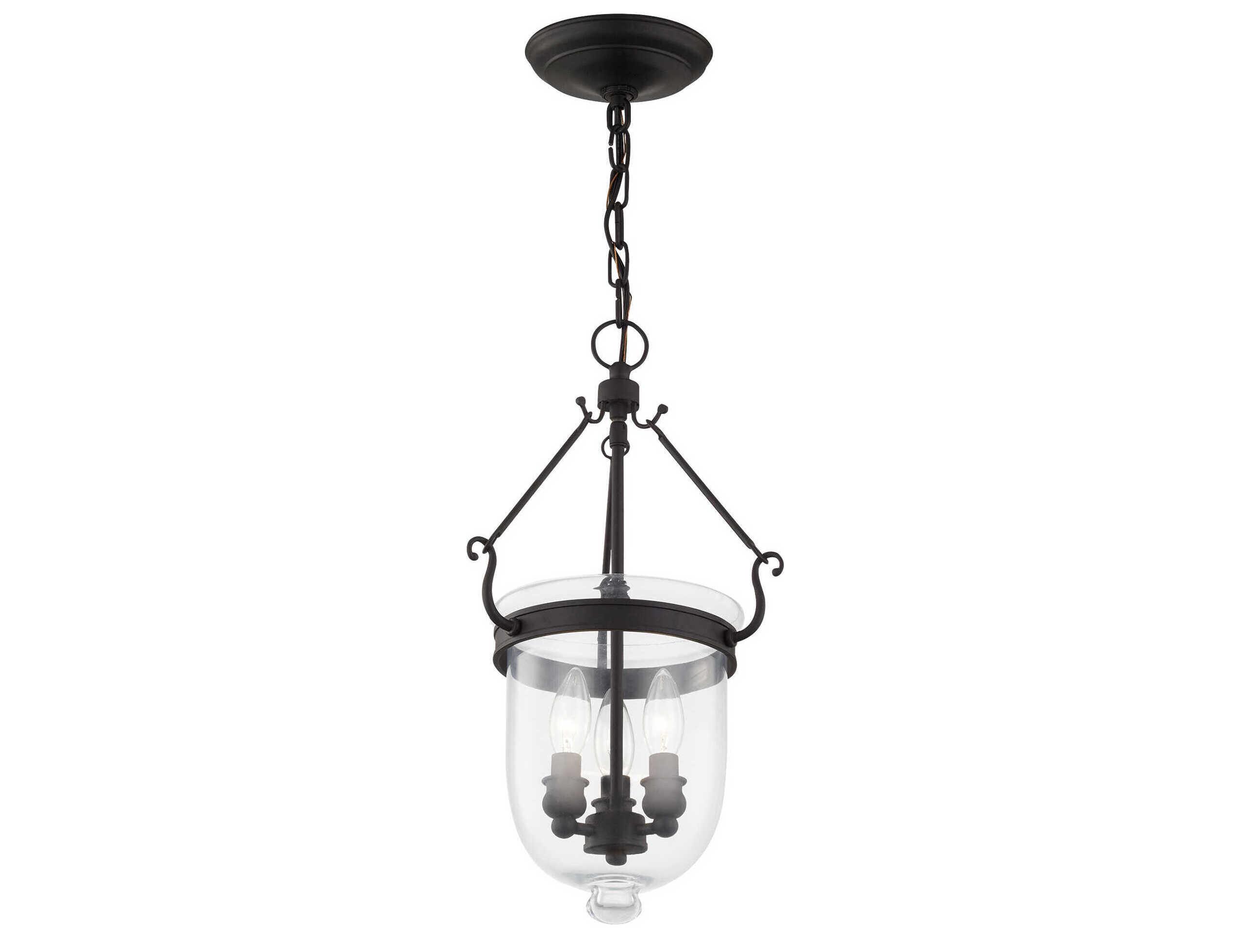 Livex Lighting Jefferson 3-Light Black Glass Chandelier