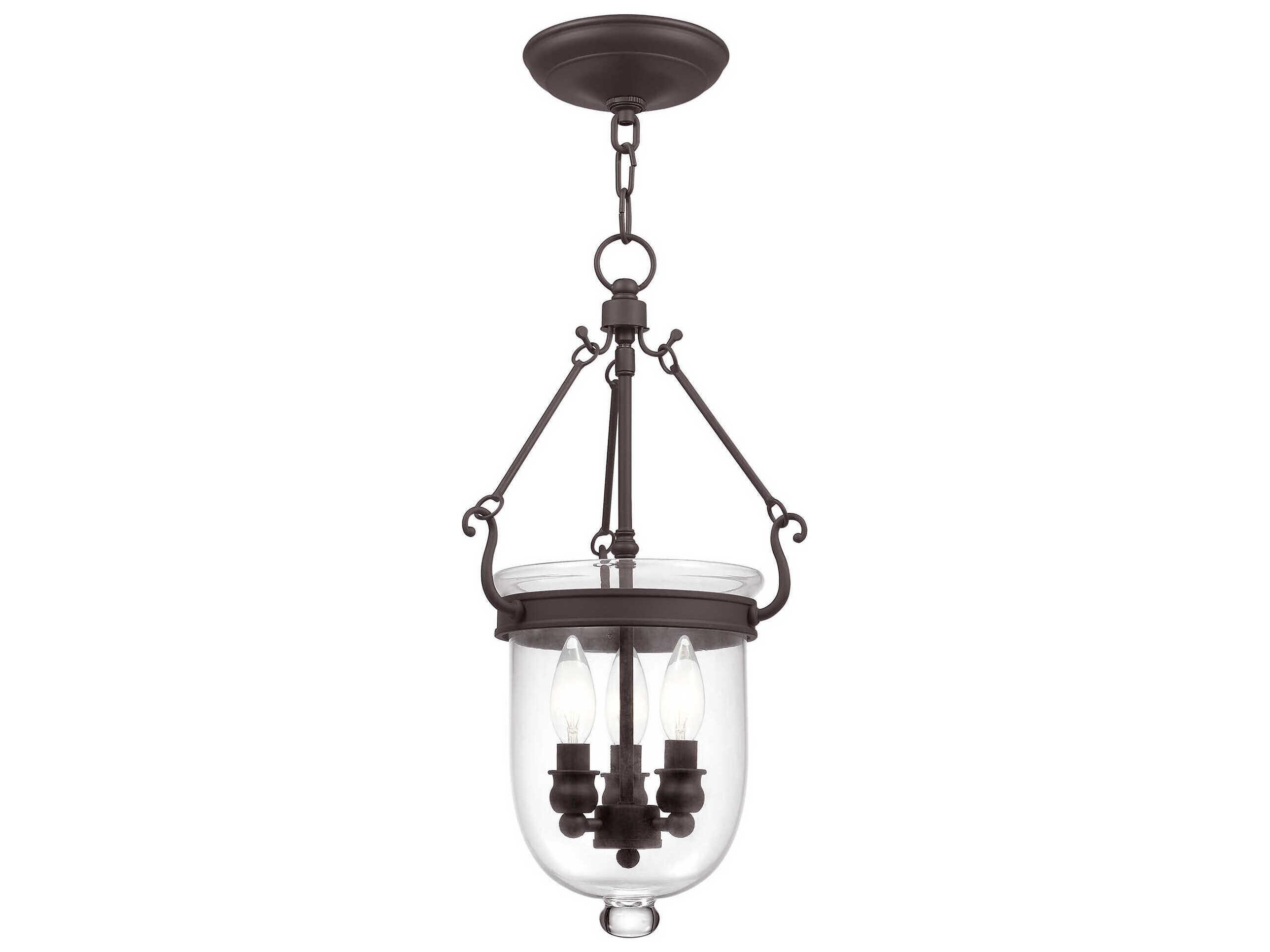 Livex Lighting Jefferson 3-Light Bronze Glass Chandelier