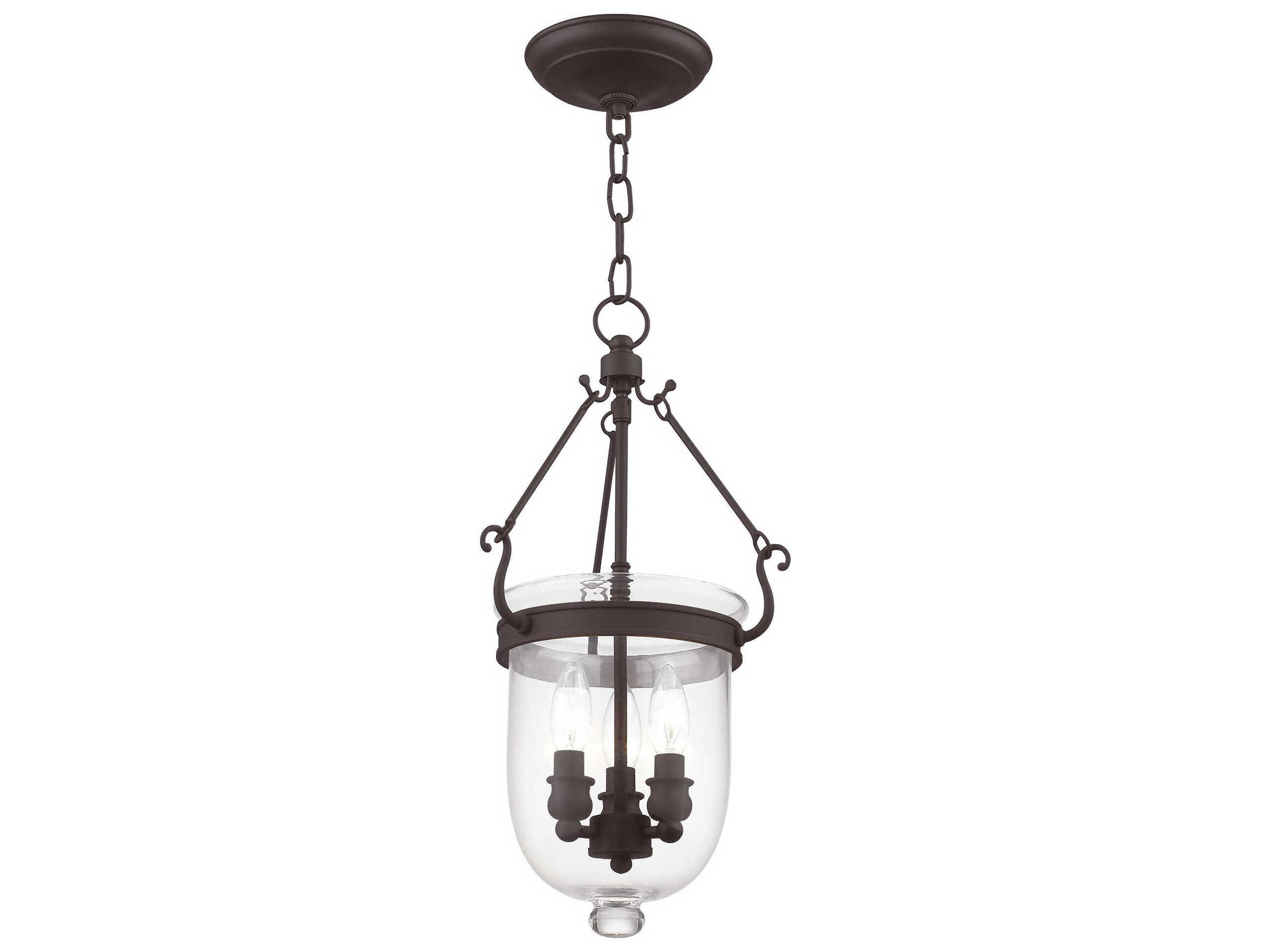 Livex Lighting Jefferson 3-Light Bronze Glass Chandelier