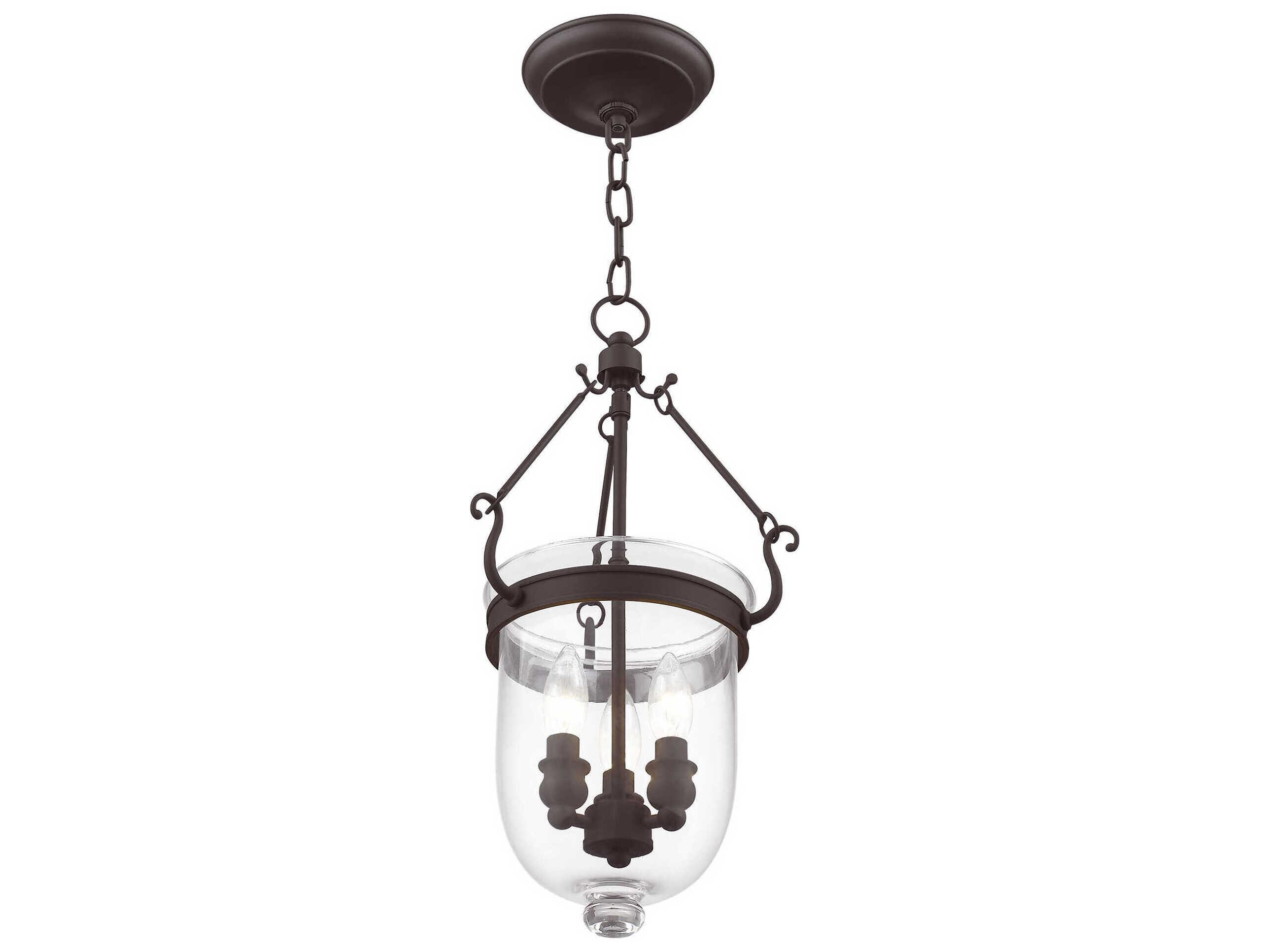Livex Lighting Jefferson 3-Light Bronze Glass Chandelier