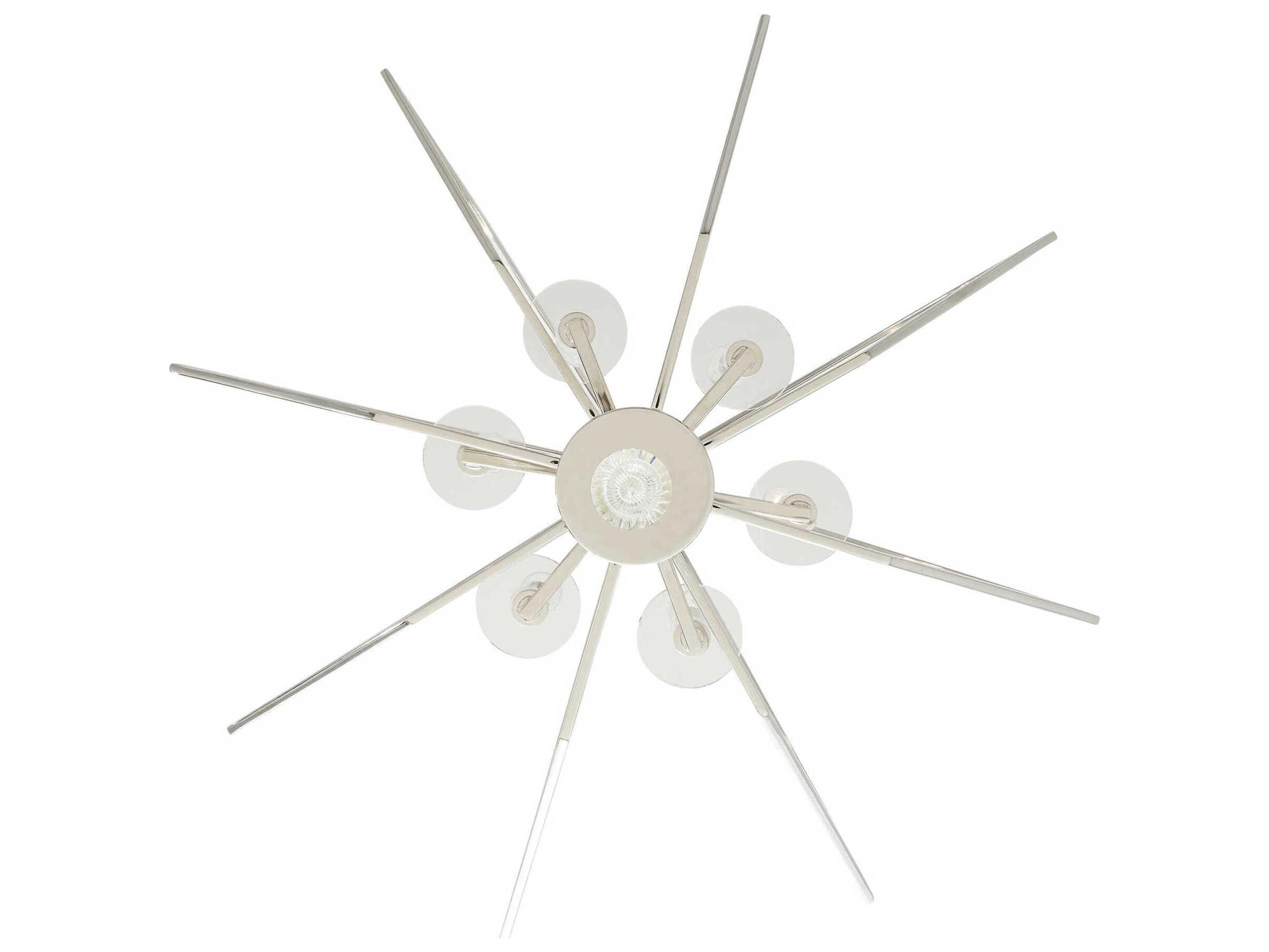 Livex Lighting Diamond 6-Light Polished Nickel Crystal Candelabra Chandelier