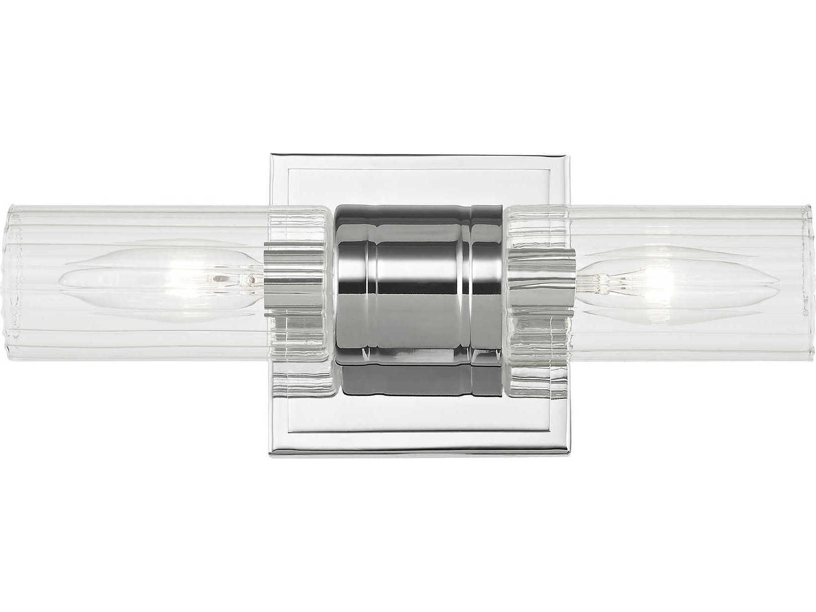 Livex Lighting Midtown 2-Light Polished Chrome Glass Vanity Light