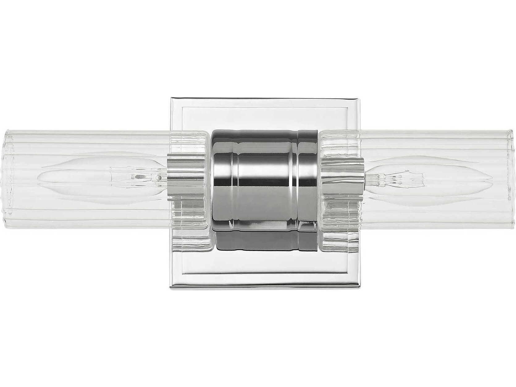 Livex Lighting Midtown 2-Light Polished Chrome Glass Vanity Light