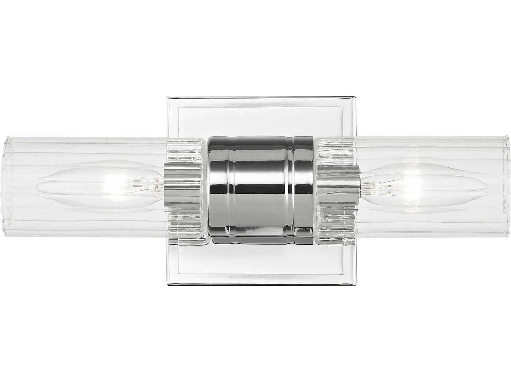 Livex Lighting Midtown 2-Light Polished Chrome Glass Vanity Light