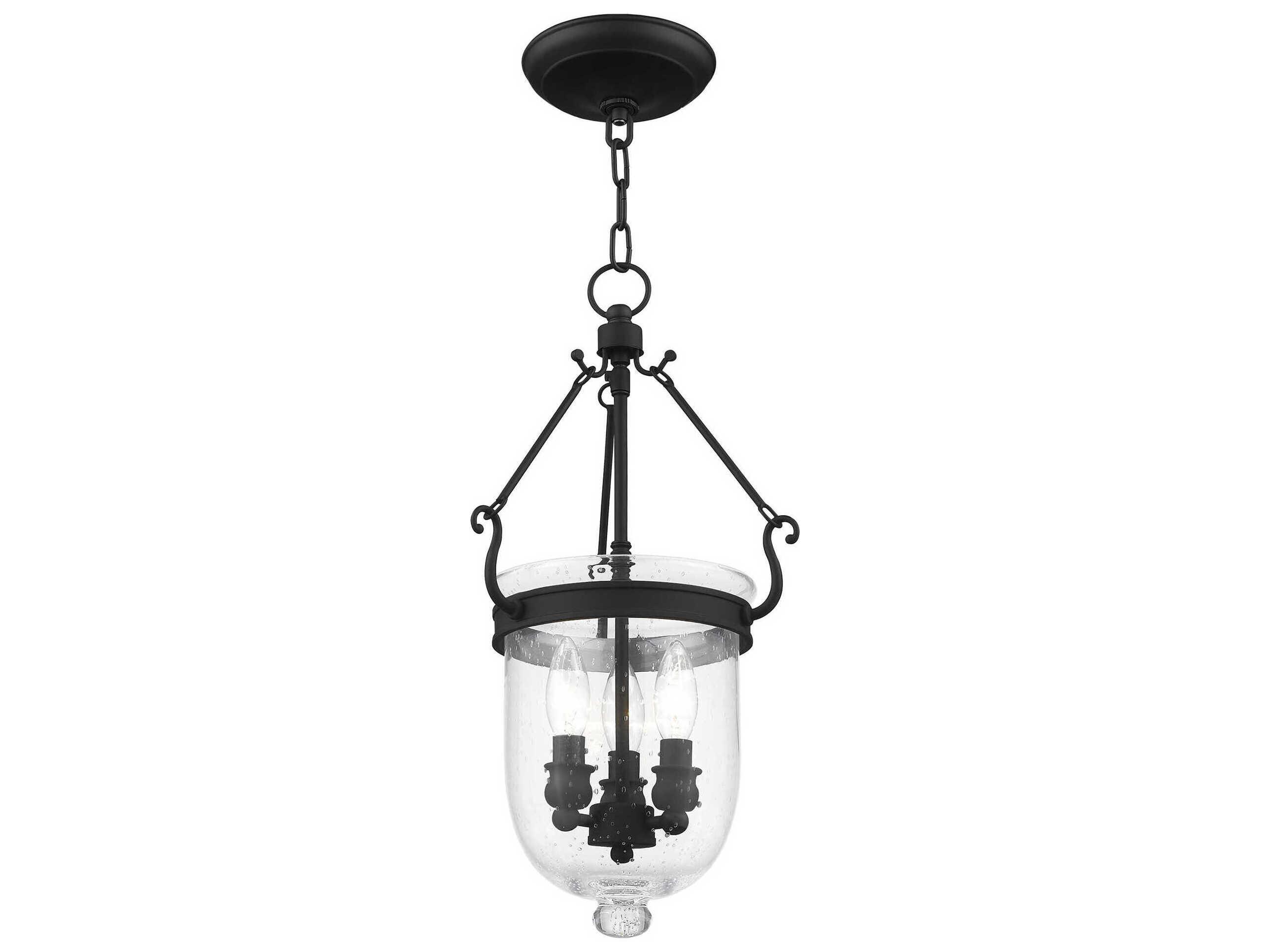 Livex Lighting Jefferson 3-Light Black Glass Chandelier
