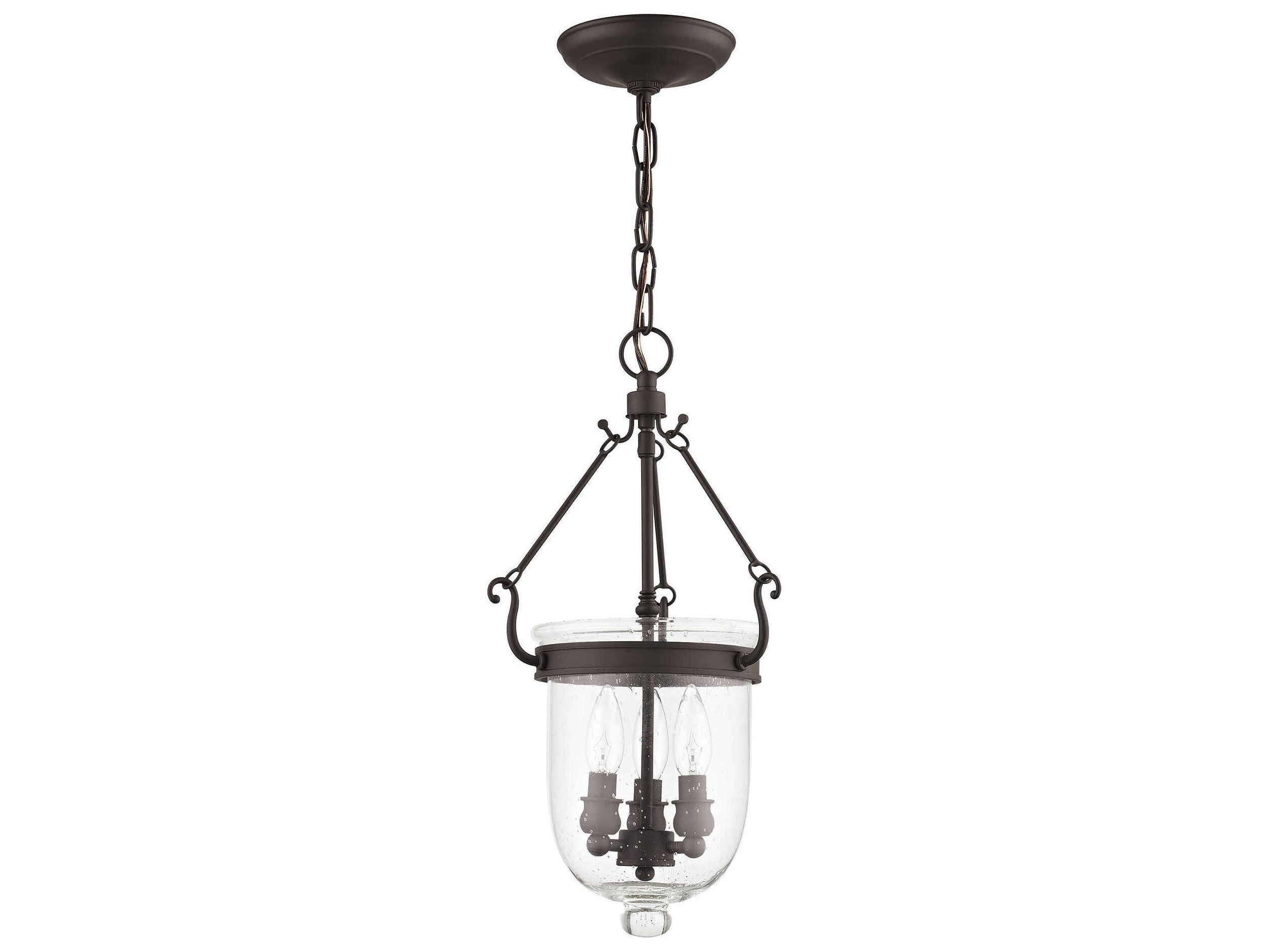 Livex Lighting Jefferson 3-Light Bronze Glass Chandelier
