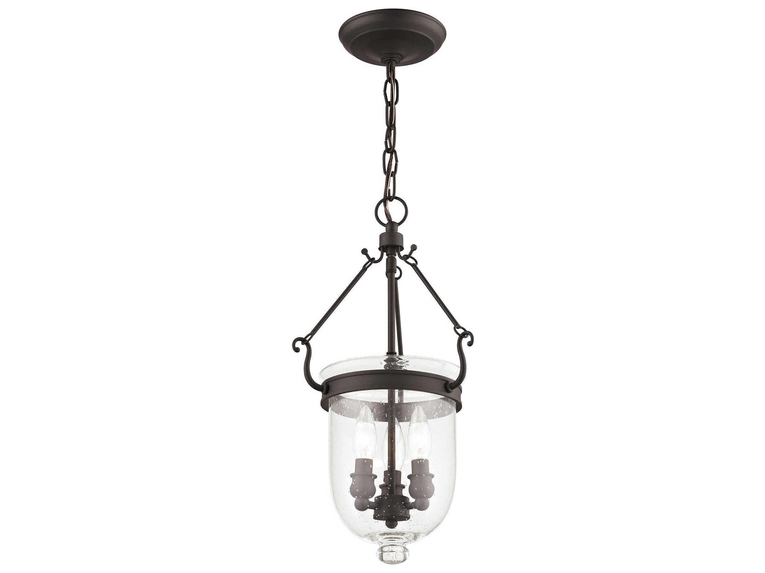 Livex Lighting Jefferson 3-Light Bronze Glass Chandelier