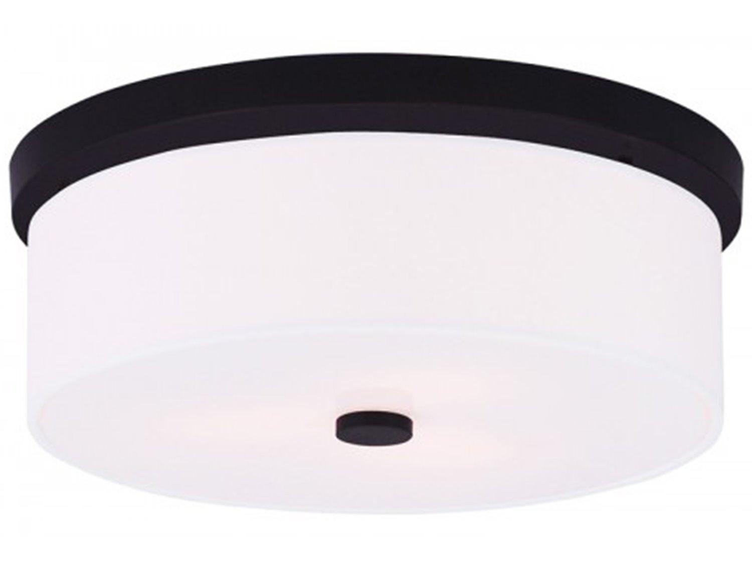 Livex Lighting Meridian 3-Light Bronze Drum Flush Mount