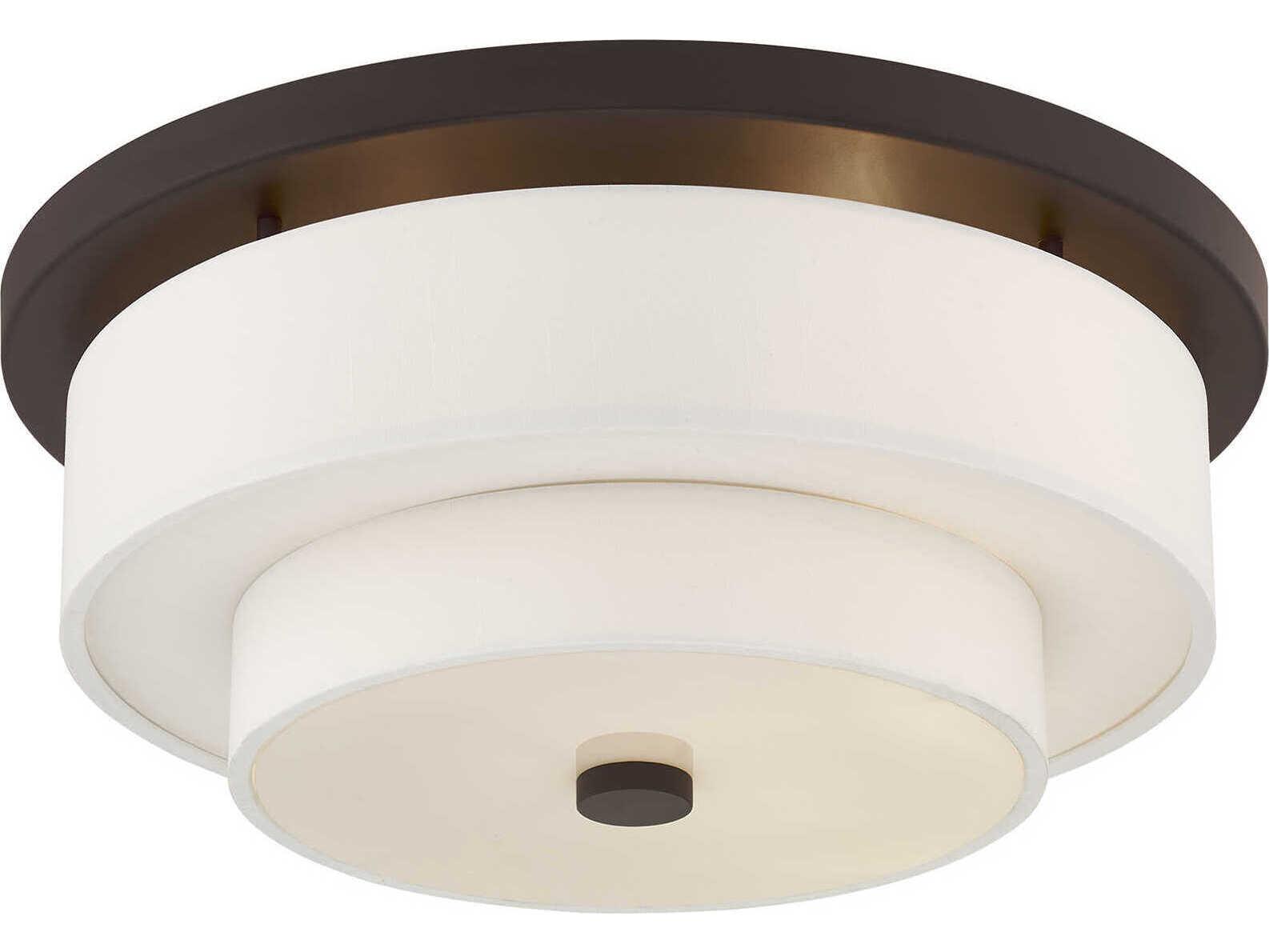 Livex Lighting Meridian 4-Light Bronze Drum Flush Mount