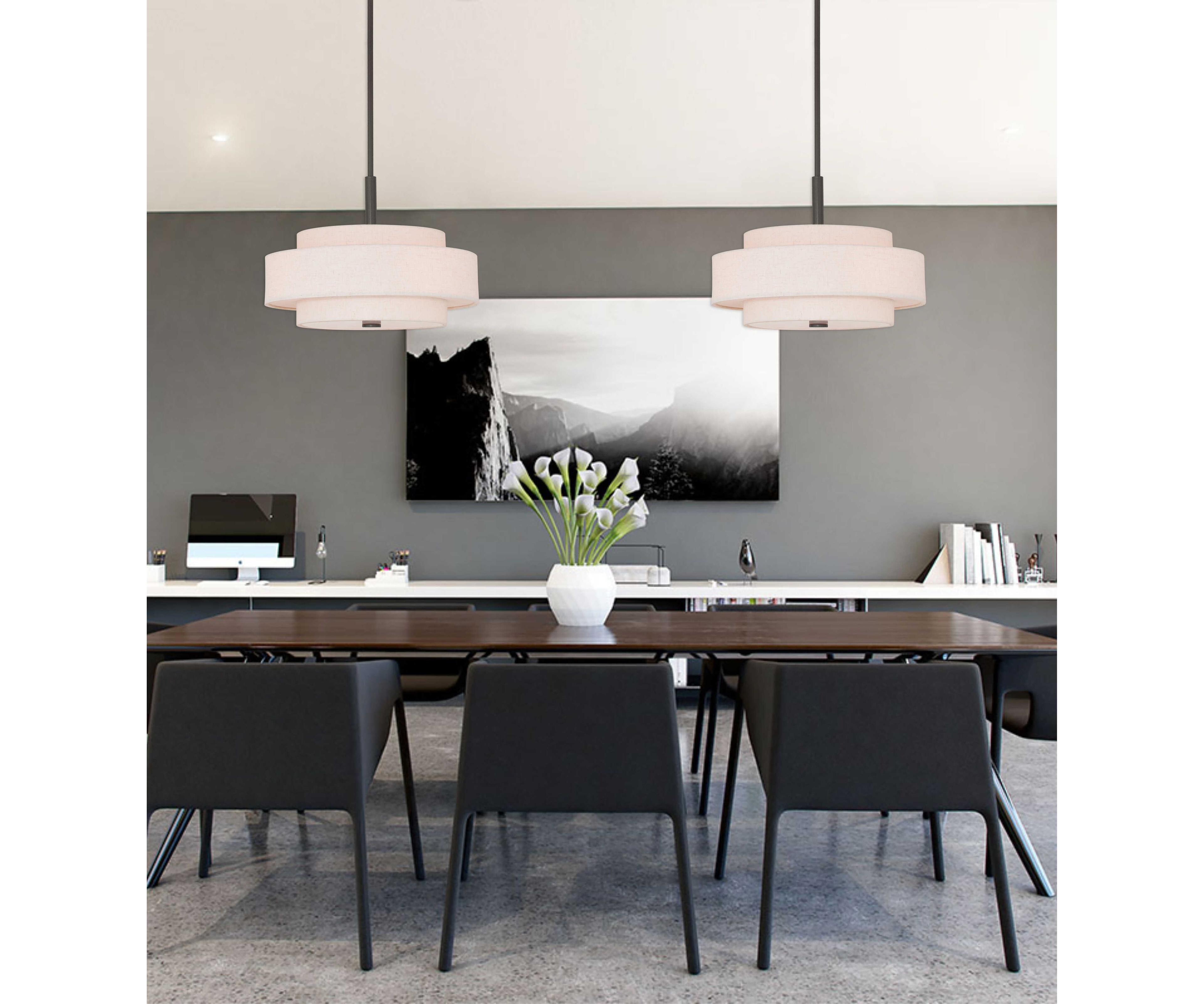 Livex Lighting Meridian 4-Light Bronze Drum Pendant