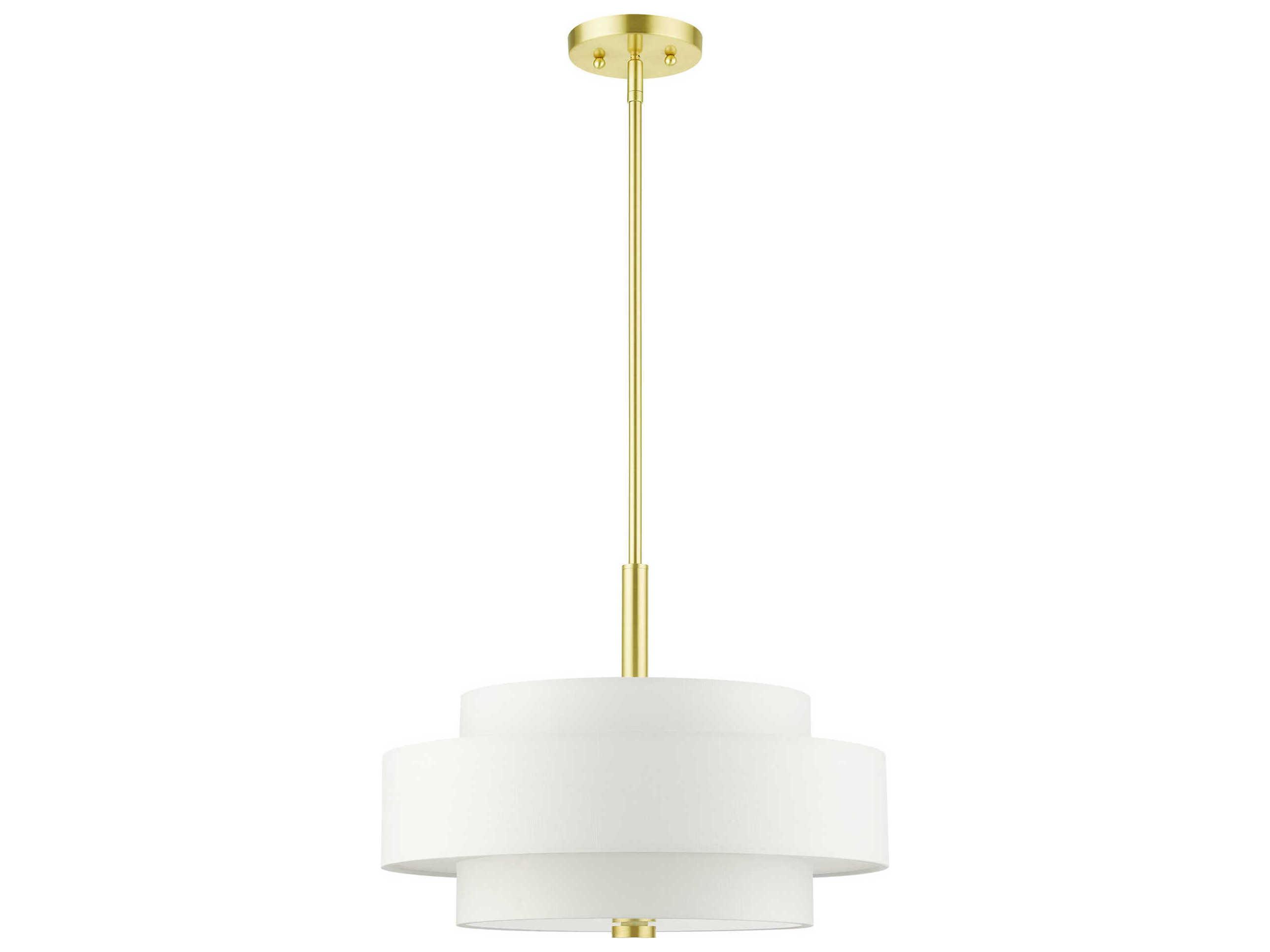 Livex Lighting Meridian 4-Light Satin Brass Drum Pendant