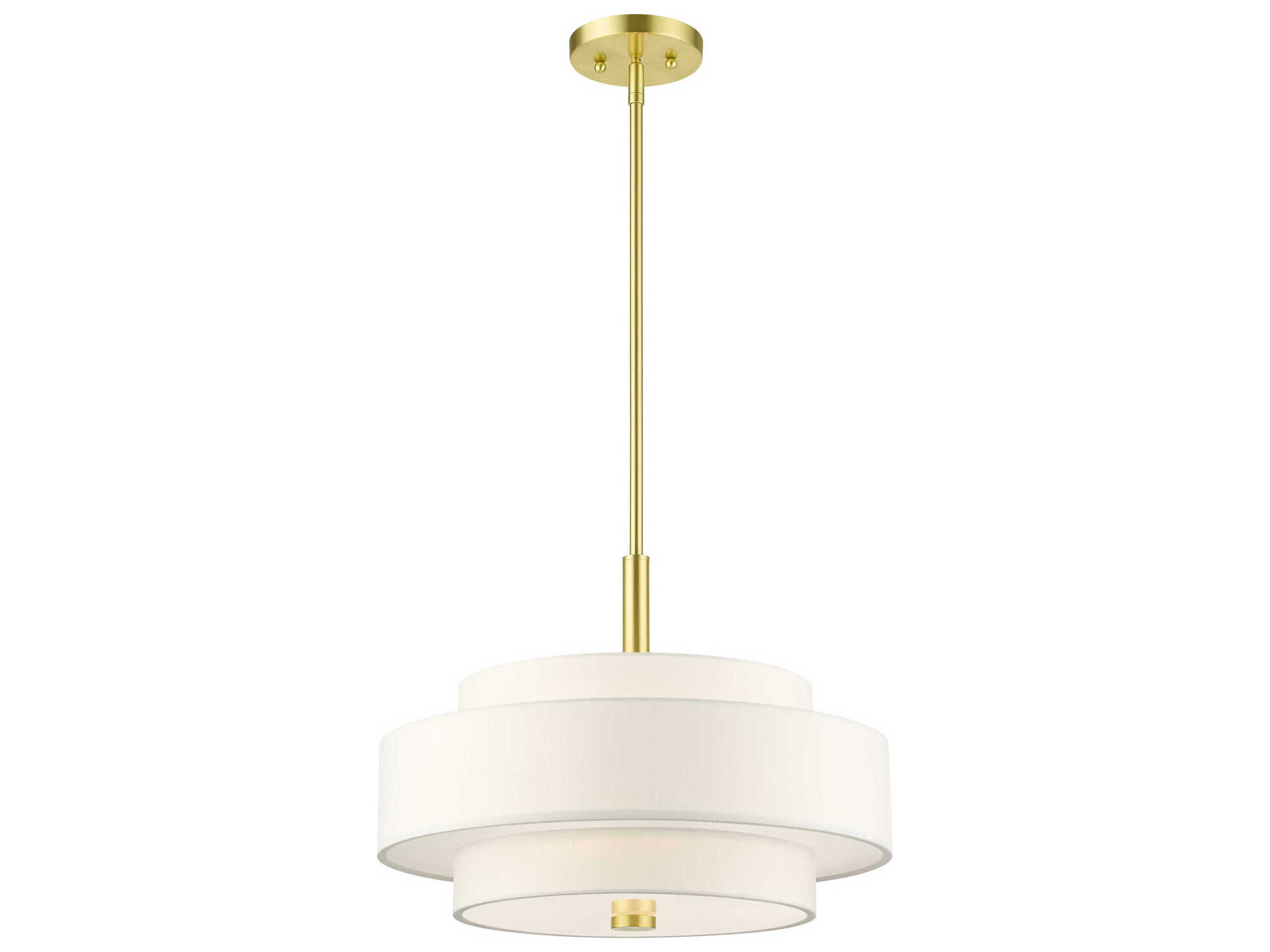 Livex Lighting Meridian 4-Light Satin Brass Drum Pendant